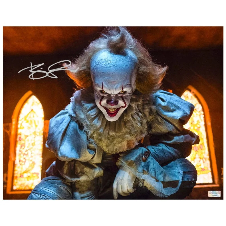 Bill Skarsgard — Bill Skarsgard Autographed Rare 2017 IT Pennywise Classic 11x14 Balloons Photo
