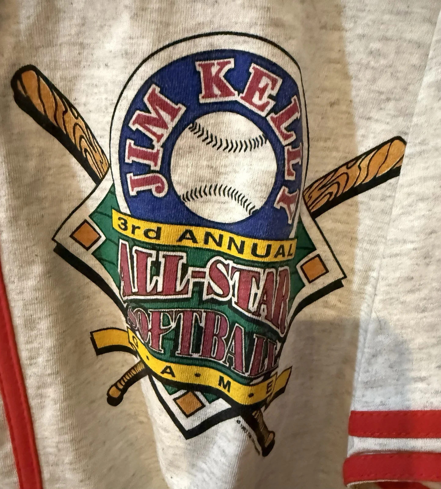 EDDIE VAN HALEN SIGNED GAME USED JIM KELLY SOFTBALL JERSEY ALSO SIGNED BY JIM, image 3