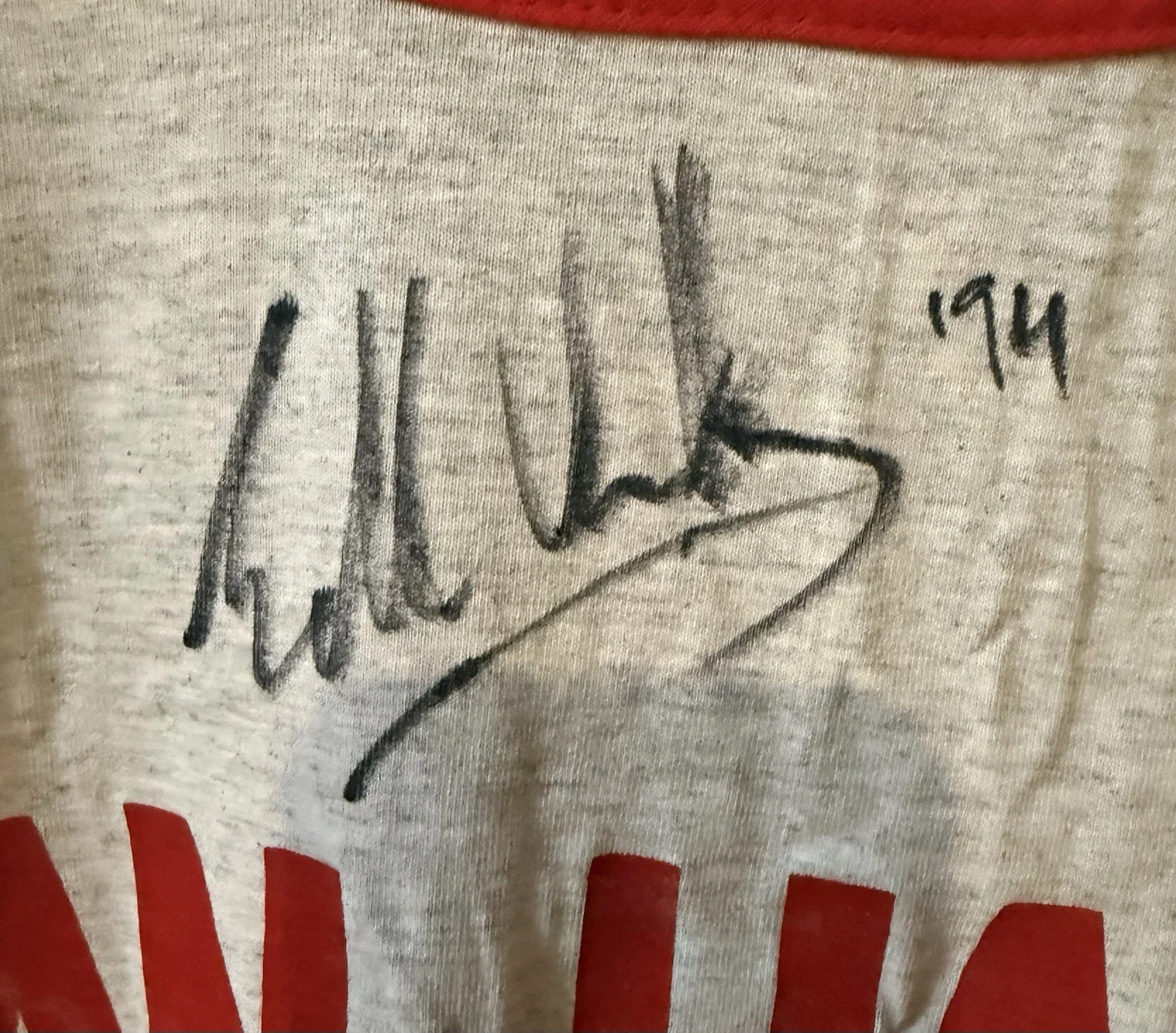 EDDIE VAN HALEN SIGNED GAME USED JIM KELLY SOFTBALL JERSEY ALSO SIGNED BY JIM, image 4
