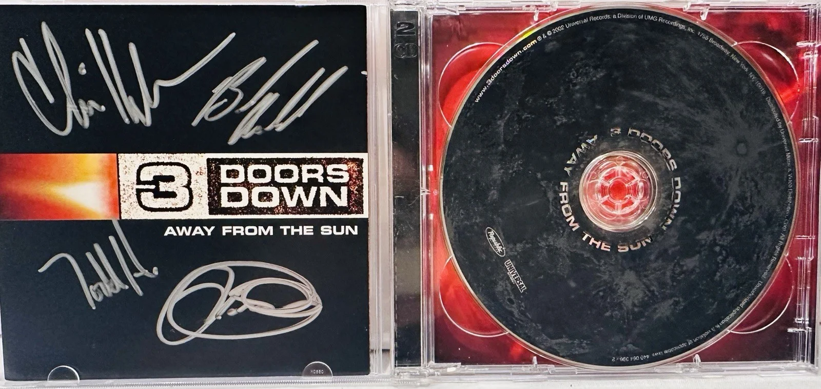 3 Doors Down . CD Away From the Sun Authentic Signatures From The Whole Band ., image 4