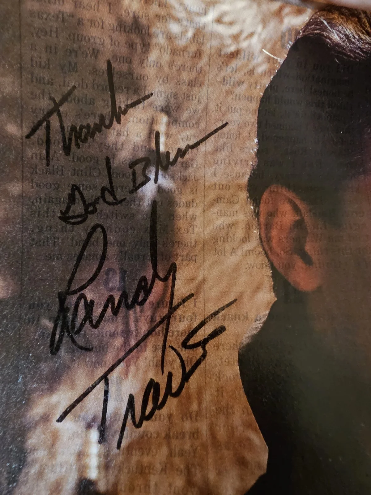 RANDY TRAVIS Autographed Photo From Magazine, image 2