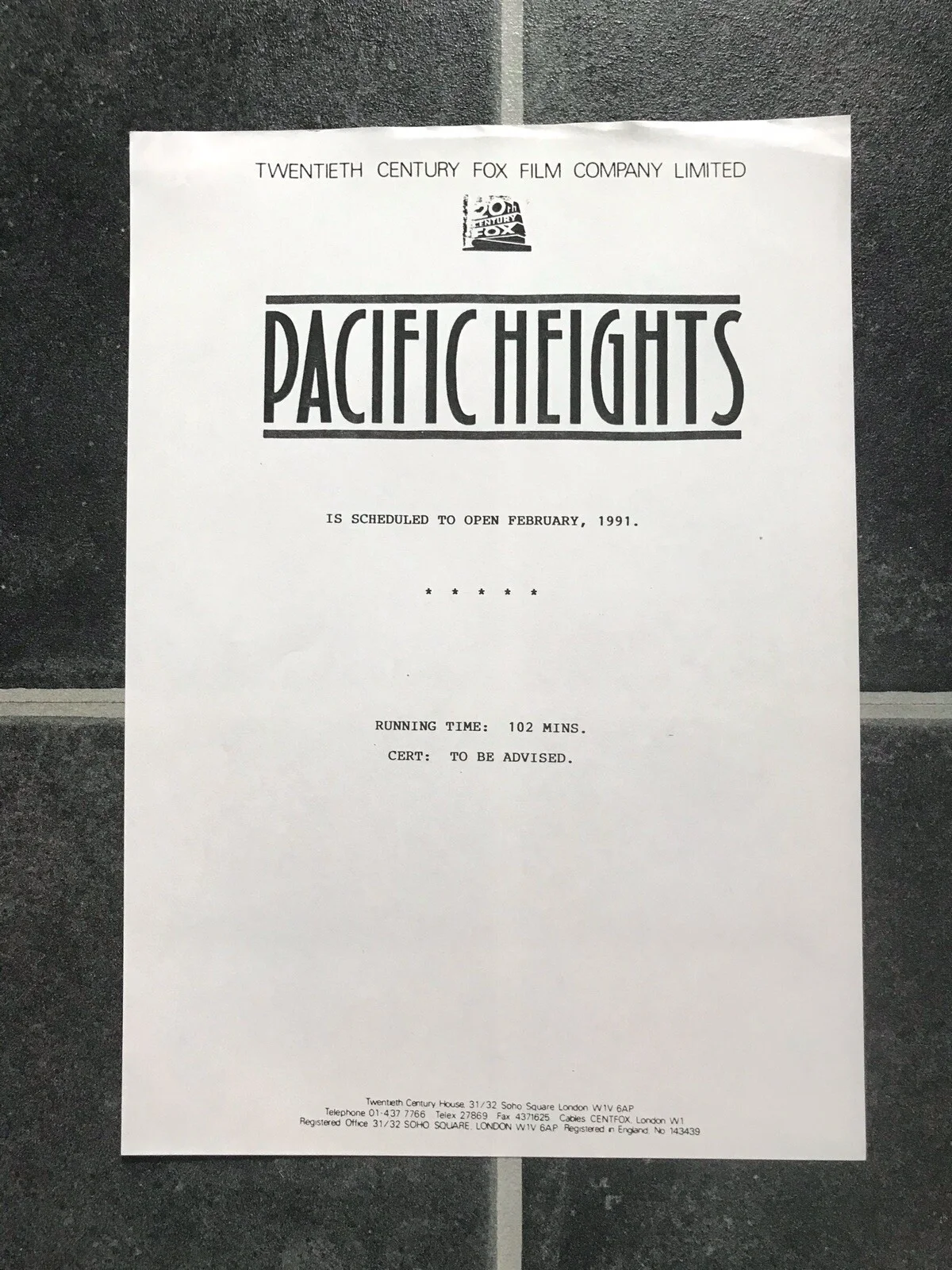 PACIFIC HEIGHTS Original 1991 Movie Press Kit MICHAEL KEATON MELANIE GRIFFITH, изображение 3