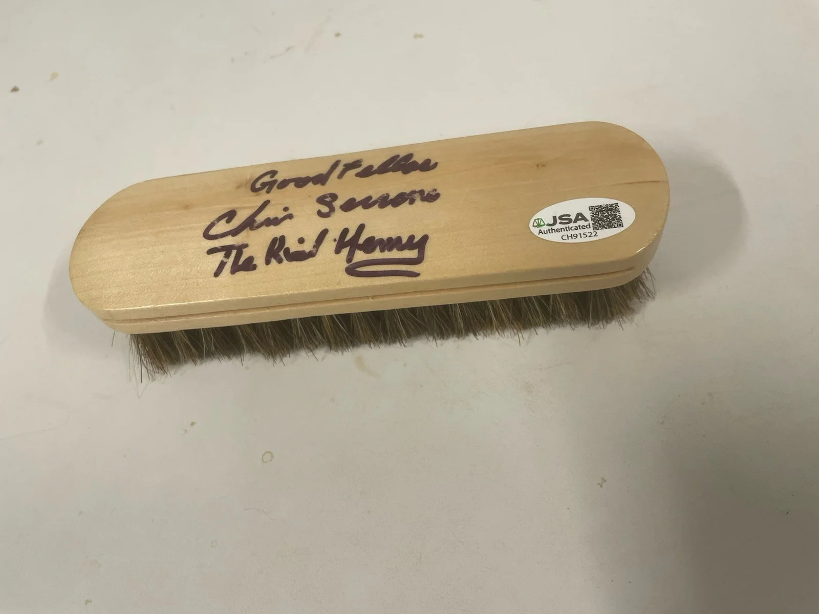 Chris Serrone — Chris Serrone “Goodfellas” “The Kid Henry” Signed Shoe Shine Brush JSA Cert, изображение 2