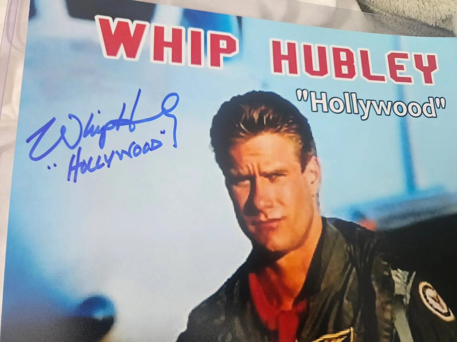 Whip Hubley — Top Gun Whip Hubley Hollywood added autographed 11x17 Photo JSA Certified, изображение 2