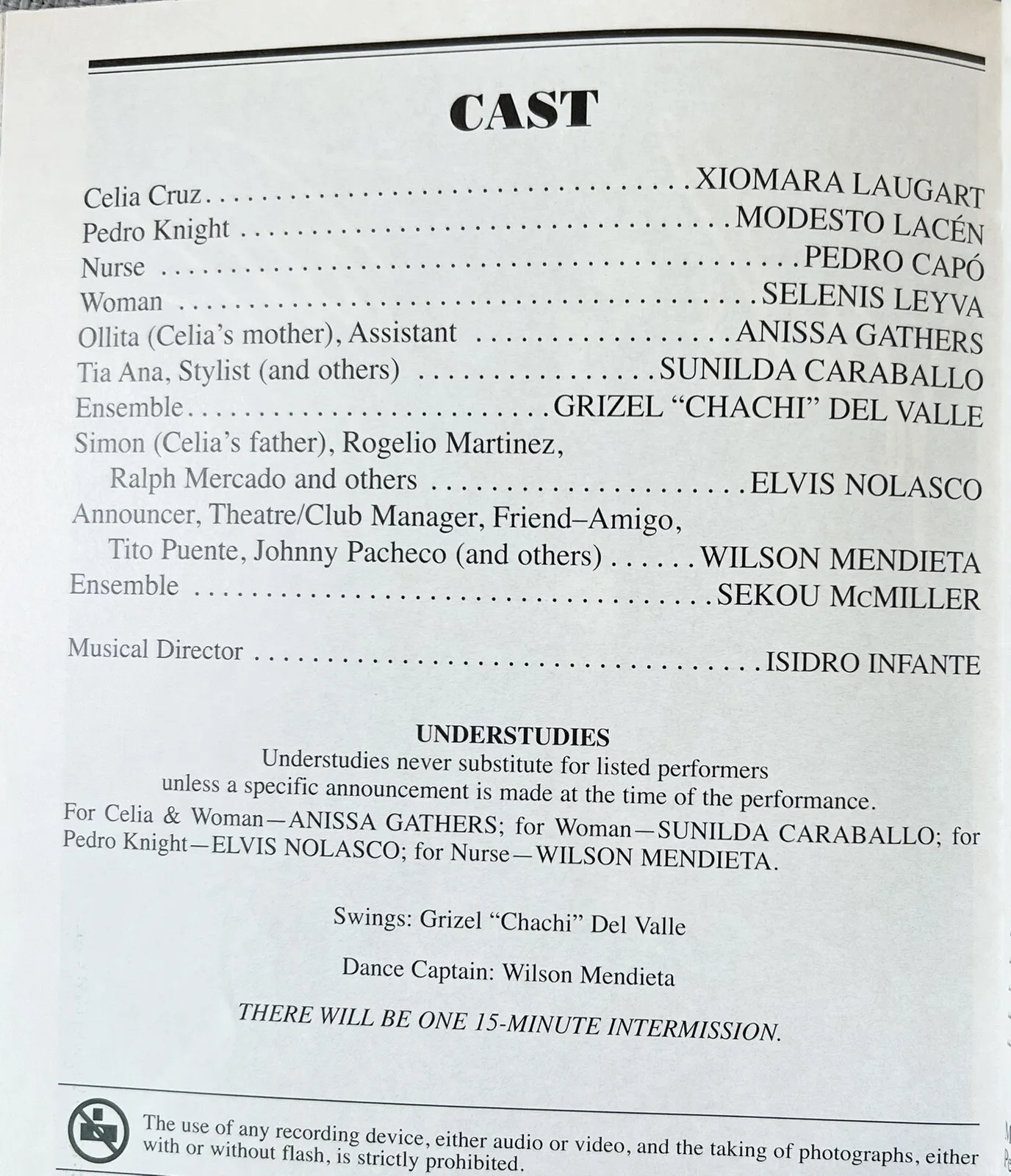 Celia Signed In Person Playbill - Xiomara Laugart Modesto Lacen Pedro Capo, изображение 2