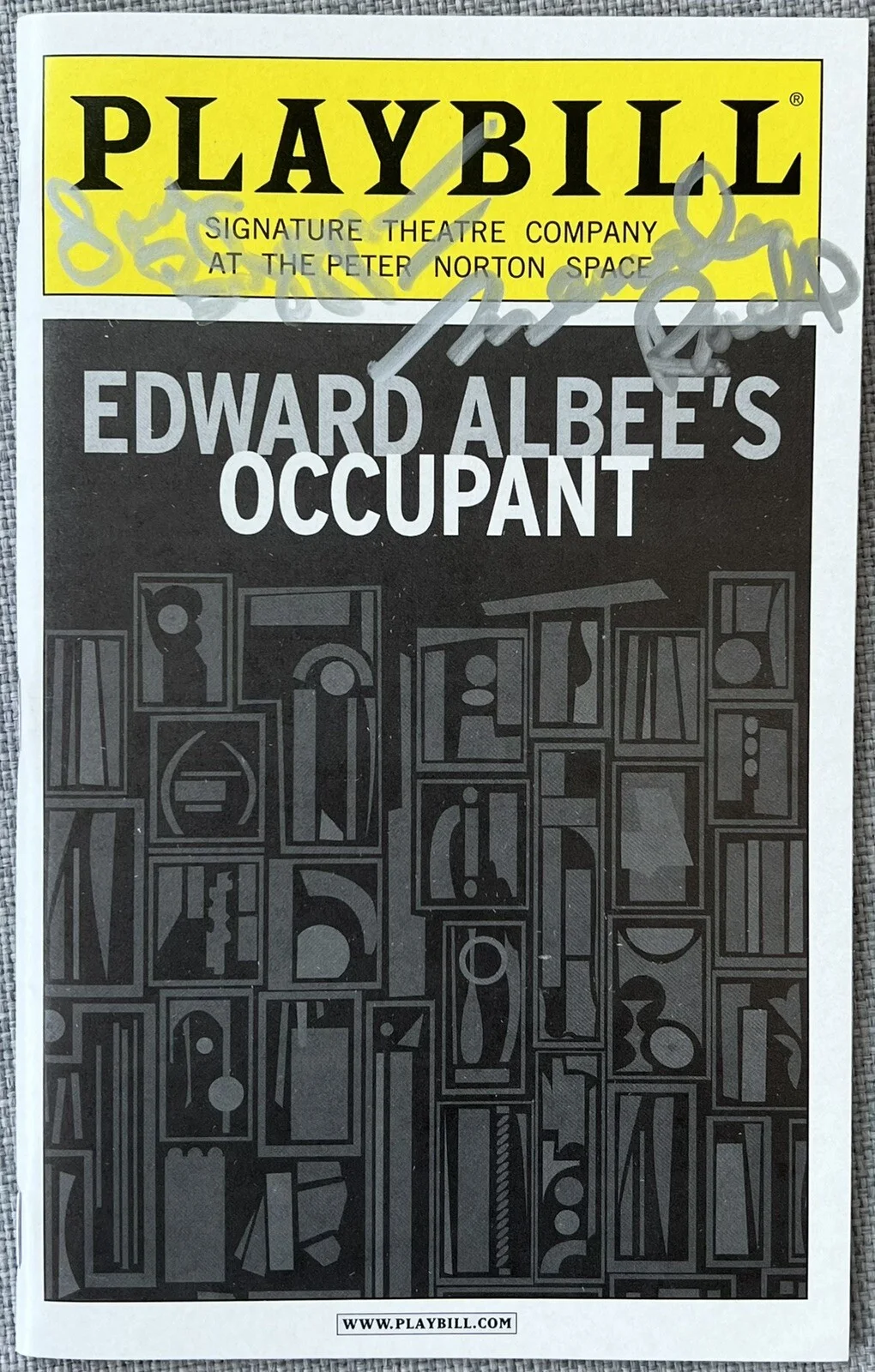 Mercedes Ruehl — Mercedes Ruehl Signed In Person OCCUPANT Broadway Playbill - Authentic