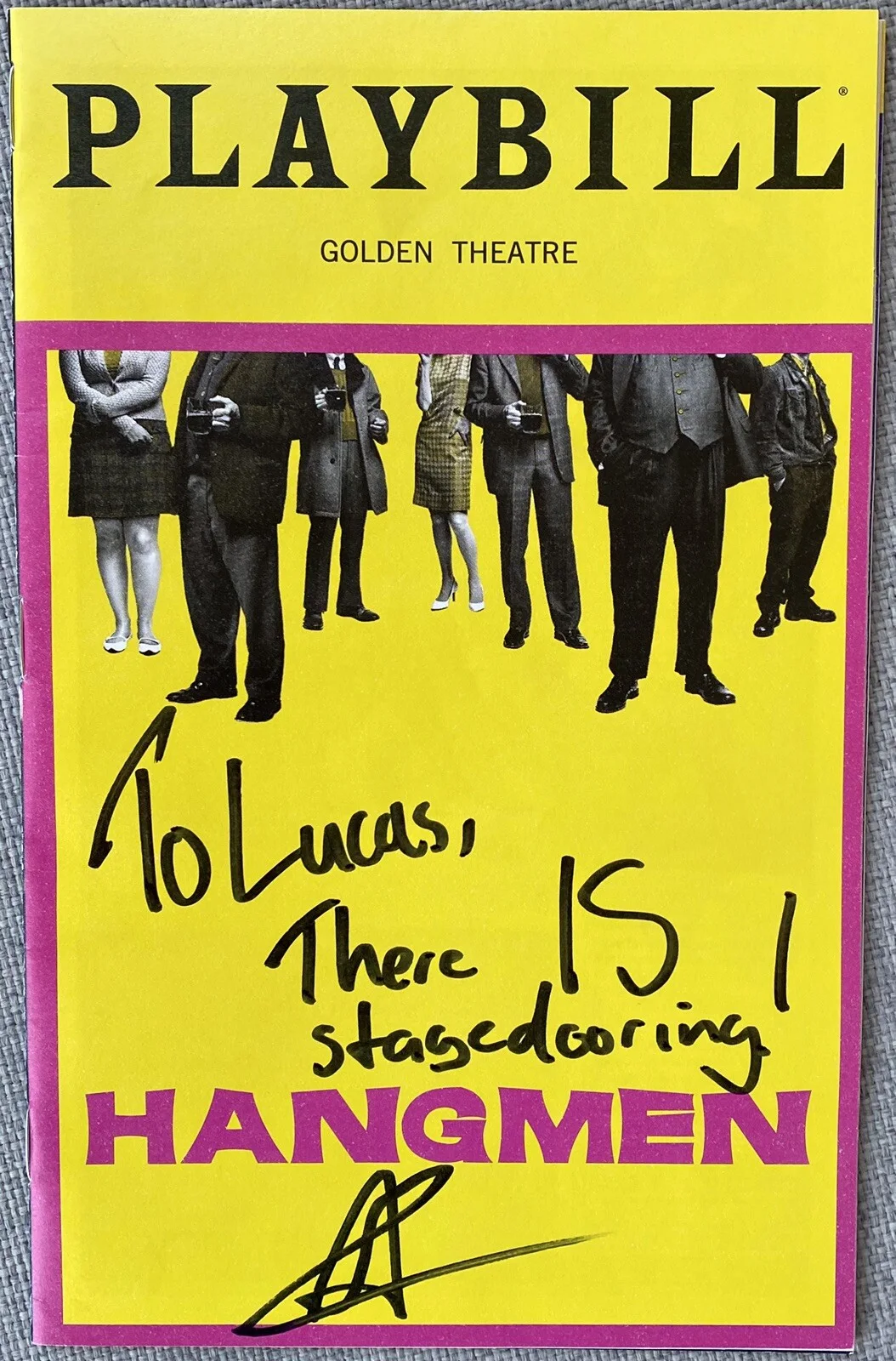 Alfie Allen — Alfie Allen Signed In Person HANGMEN Broadway Playbill - Authentic