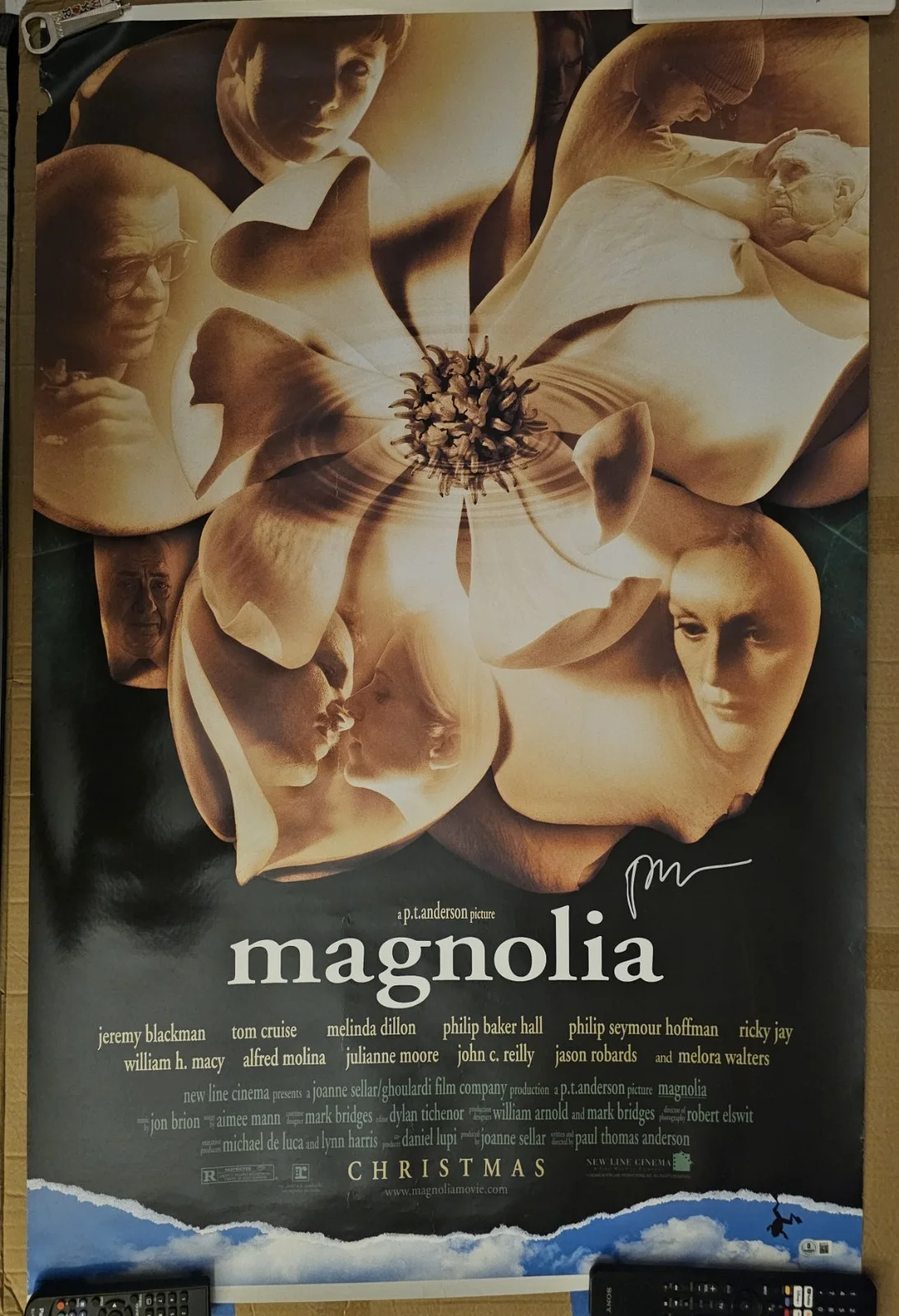 Paul Thomas Anderson — PAUL THOMAS ANDERSON SIGNED AUTOGRAPH MAGNOLIA D/S 27X40 ORIGINAL POSTER BECKETT