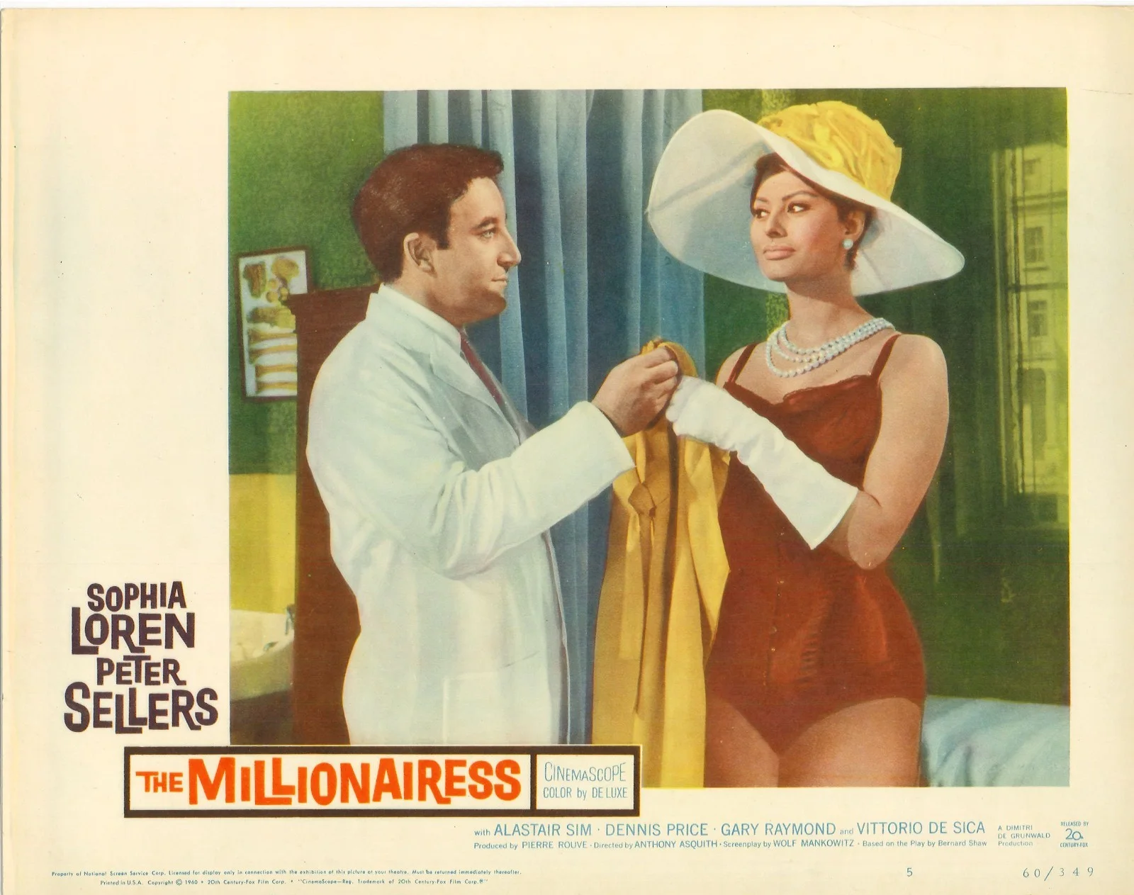 The Millionairess 3x ORIGINAL US Lobby Cards Sophia Loren Alastair Sim 1960, изображение 3