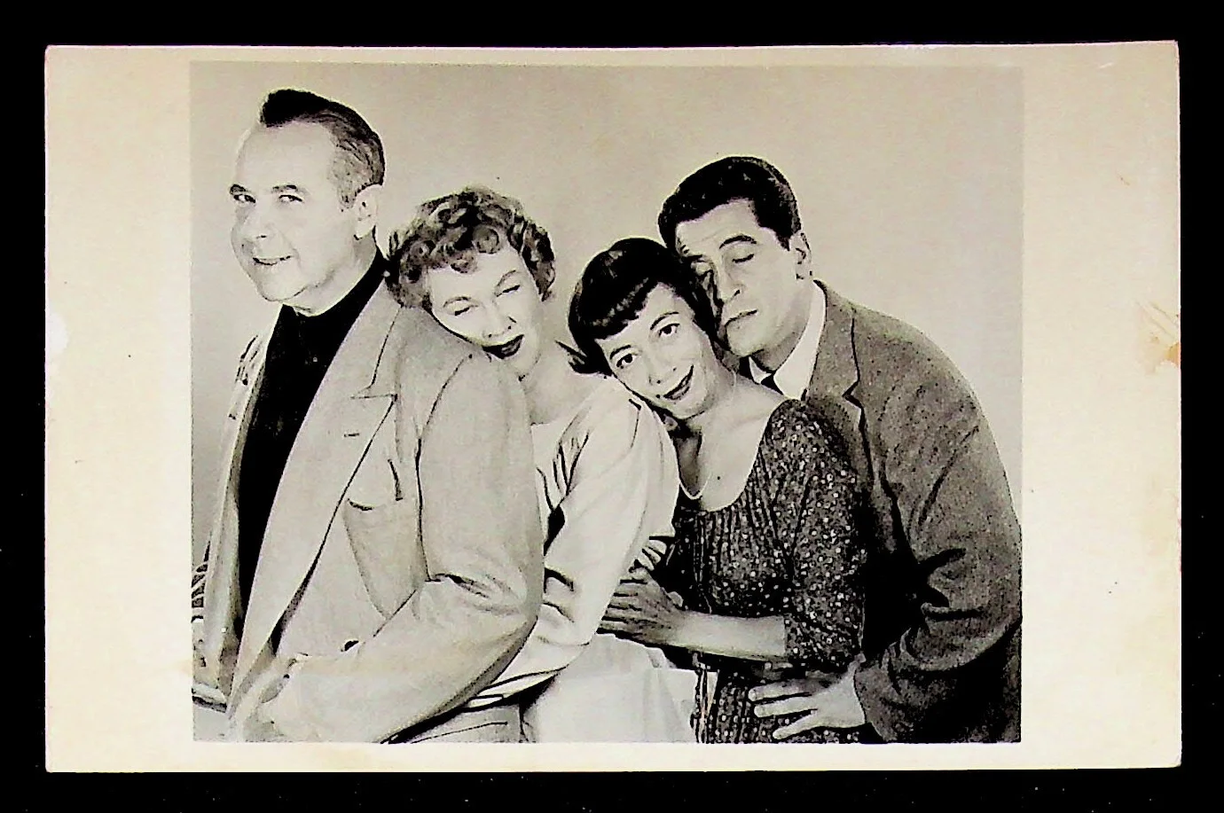Davy Burns, David Burns — David Burns 1955 Signed Autograph RPPC Imogene Coca TV Show Cast Promo Postcard, изображение 2