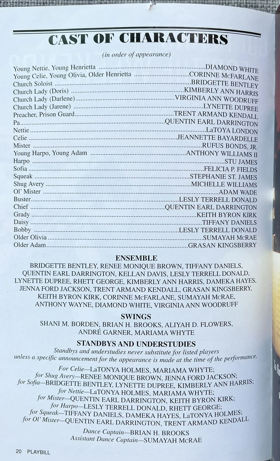 The Color Purple Signed In Person Playbill Michelle Williams LaToya London, изображение 2