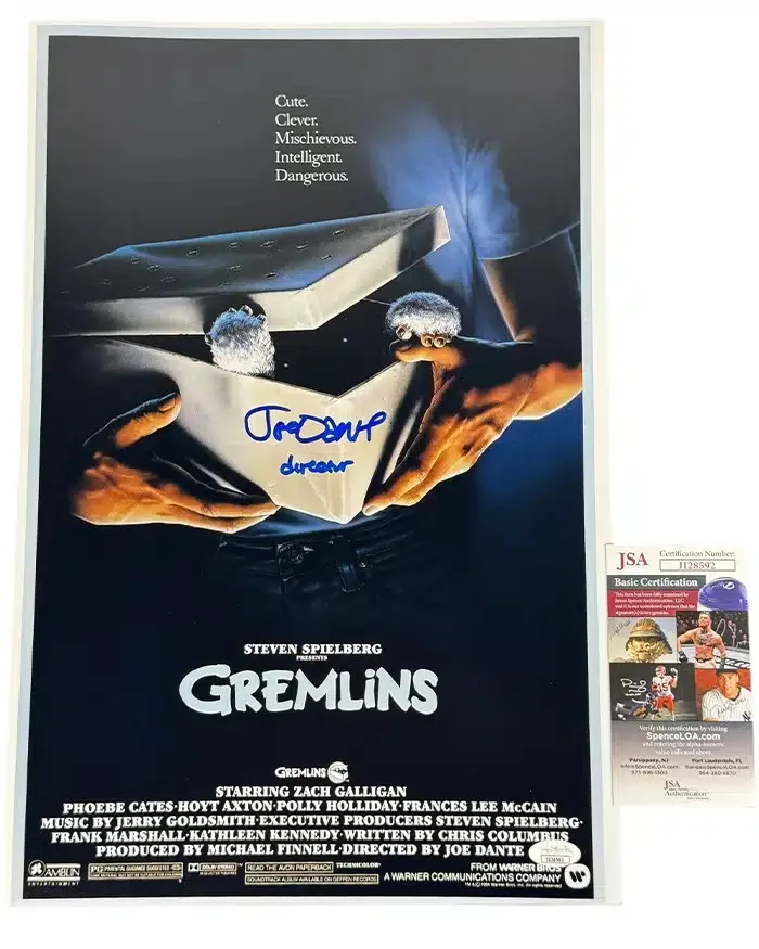 Joe Dante — Joe Dante signed 12x18 Poster Director Gremlins JSA Authentication