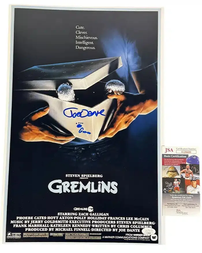 Joe Dante — Joe Dante signed 12x18 Poster Director Gremlins JSA Authentication