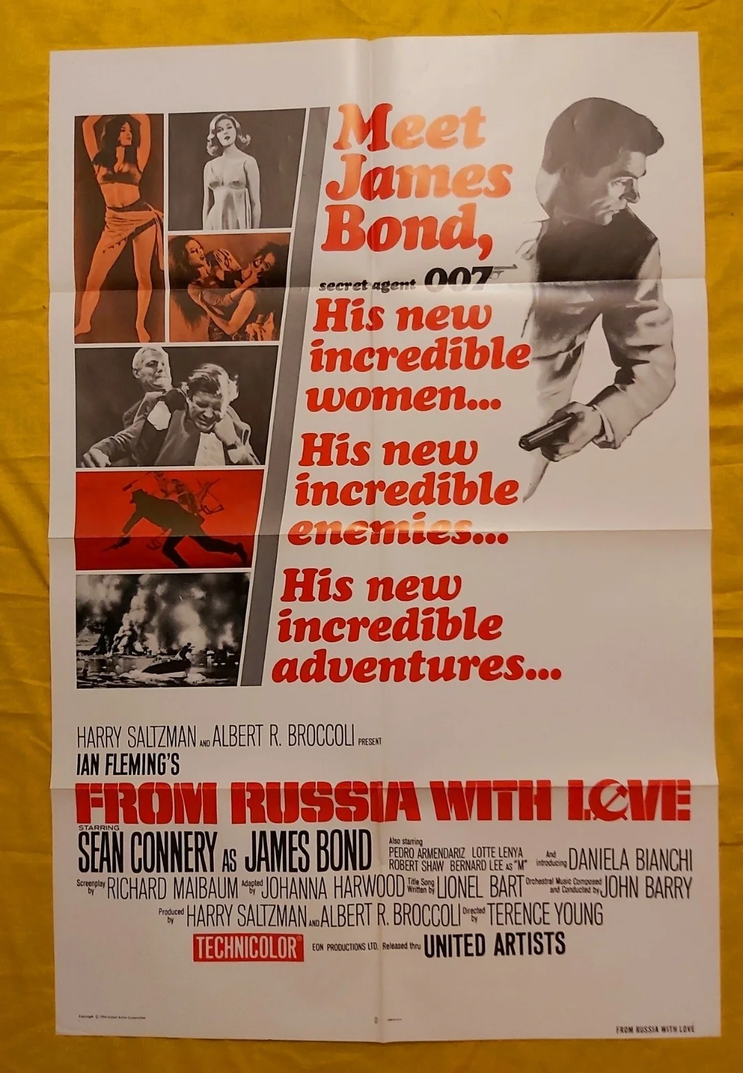 FROM RUSSIA WITH LOVE JAMES BOND 1964 USA 1 SHEET ORIGINAL POSTER, изображение 4