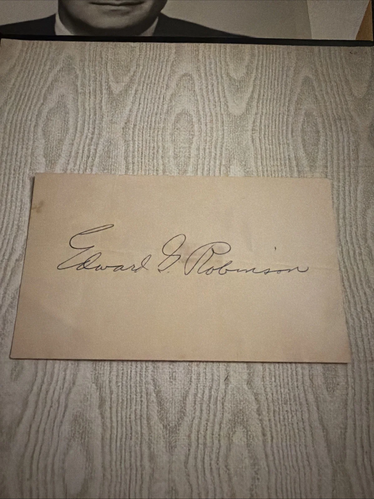 Edward G. Robinson Signed 3x5 Index Cards (2) Vintage Autographs, изображение 2