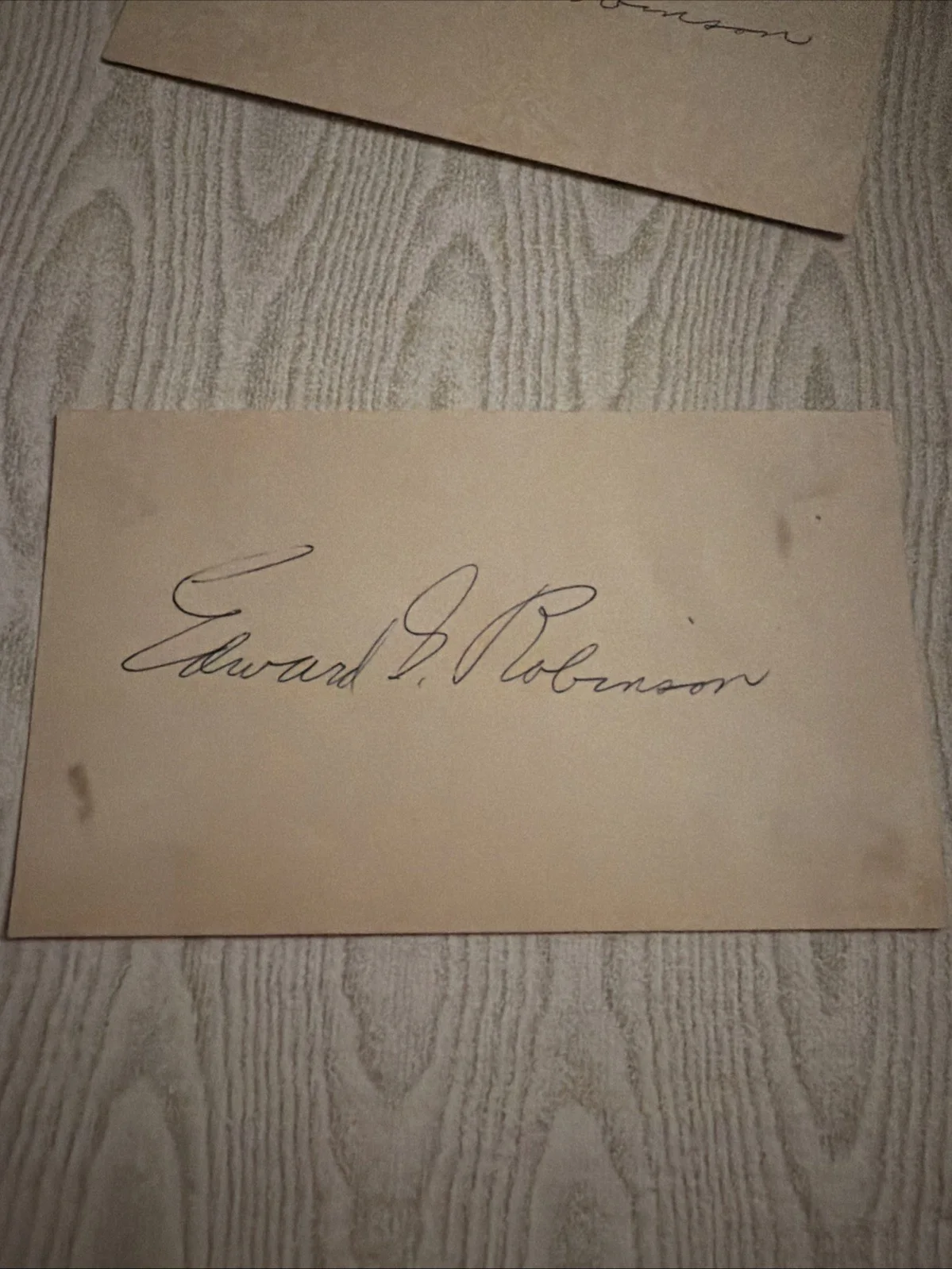 Edward G. Robinson Signed 3x5 Index Cards (2) Vintage Autographs, изображение 3