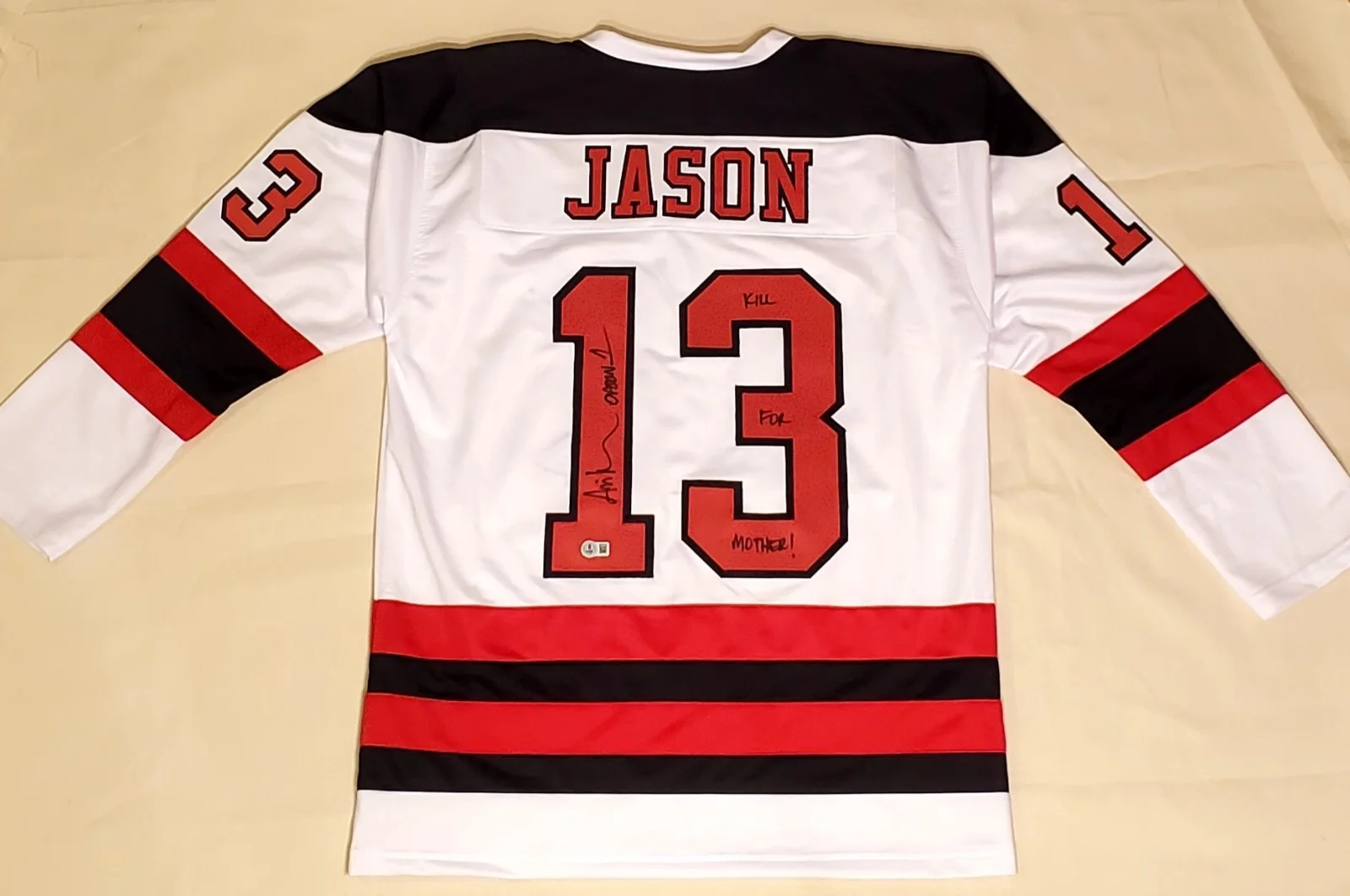 Ari Lehman, The Boy In The Lake — Jason Voorhees Hockey Jersey Signed by Ari Lehman Inscribed "Kill For Mother", изображение 5