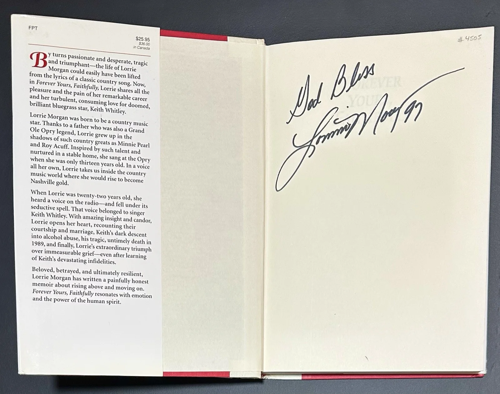 Lorrie Morgan Signed Book, image 3