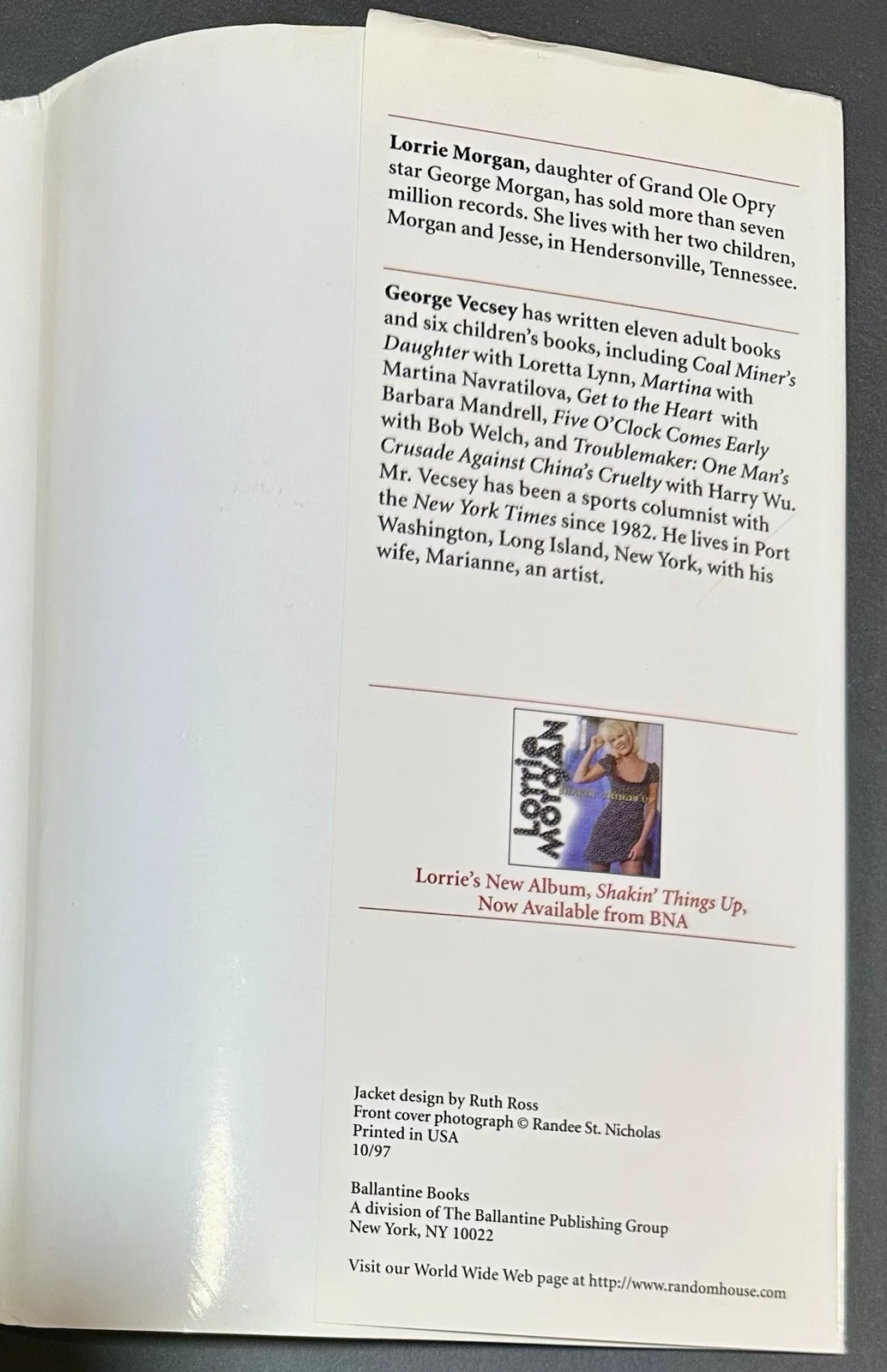 Lorrie Morgan Signed Book, image 5