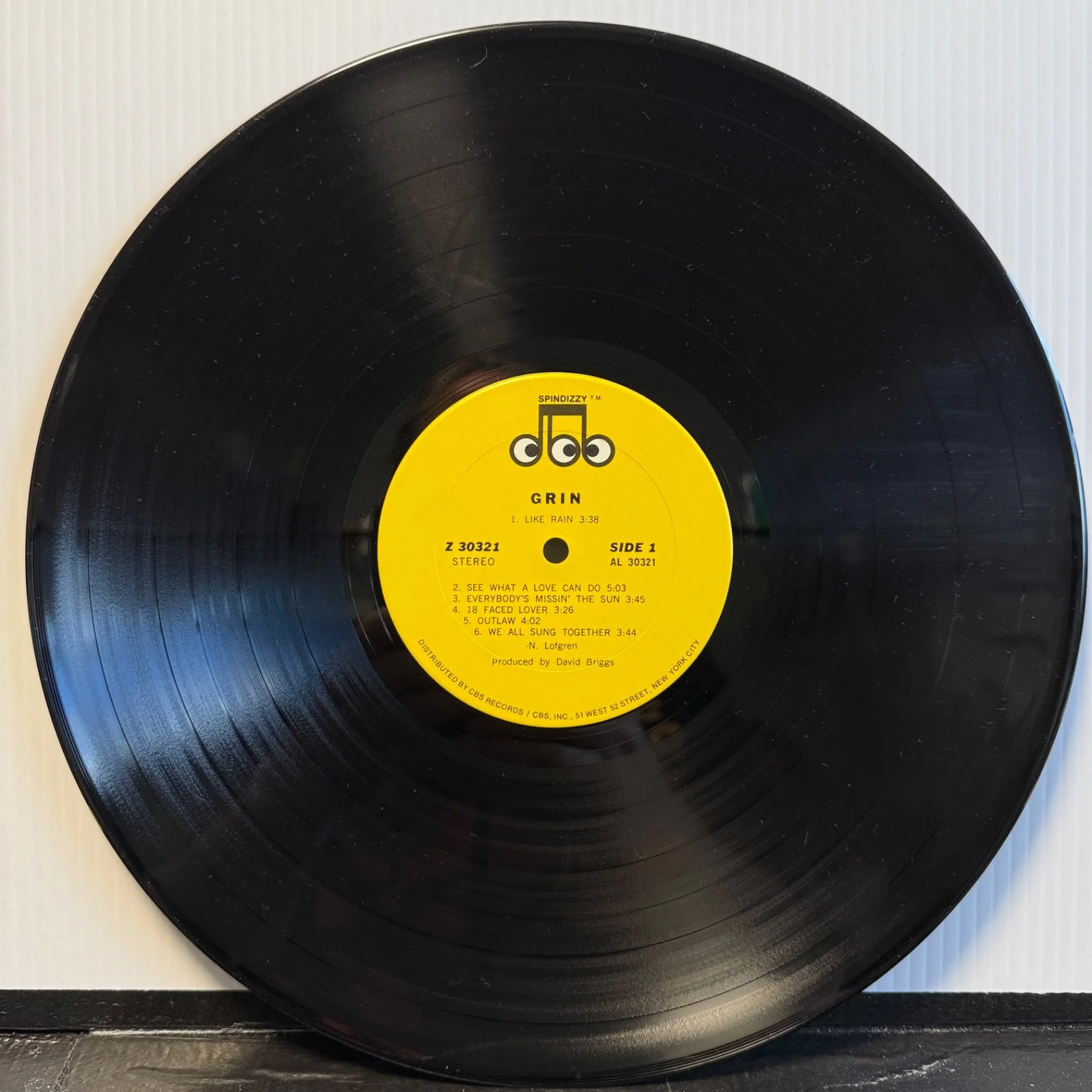 GRIN "Grin" - AUTOGRAPHED BY NILS LOFGREN ! - Spindizzy Z 30321 yellow labels, изображение 4