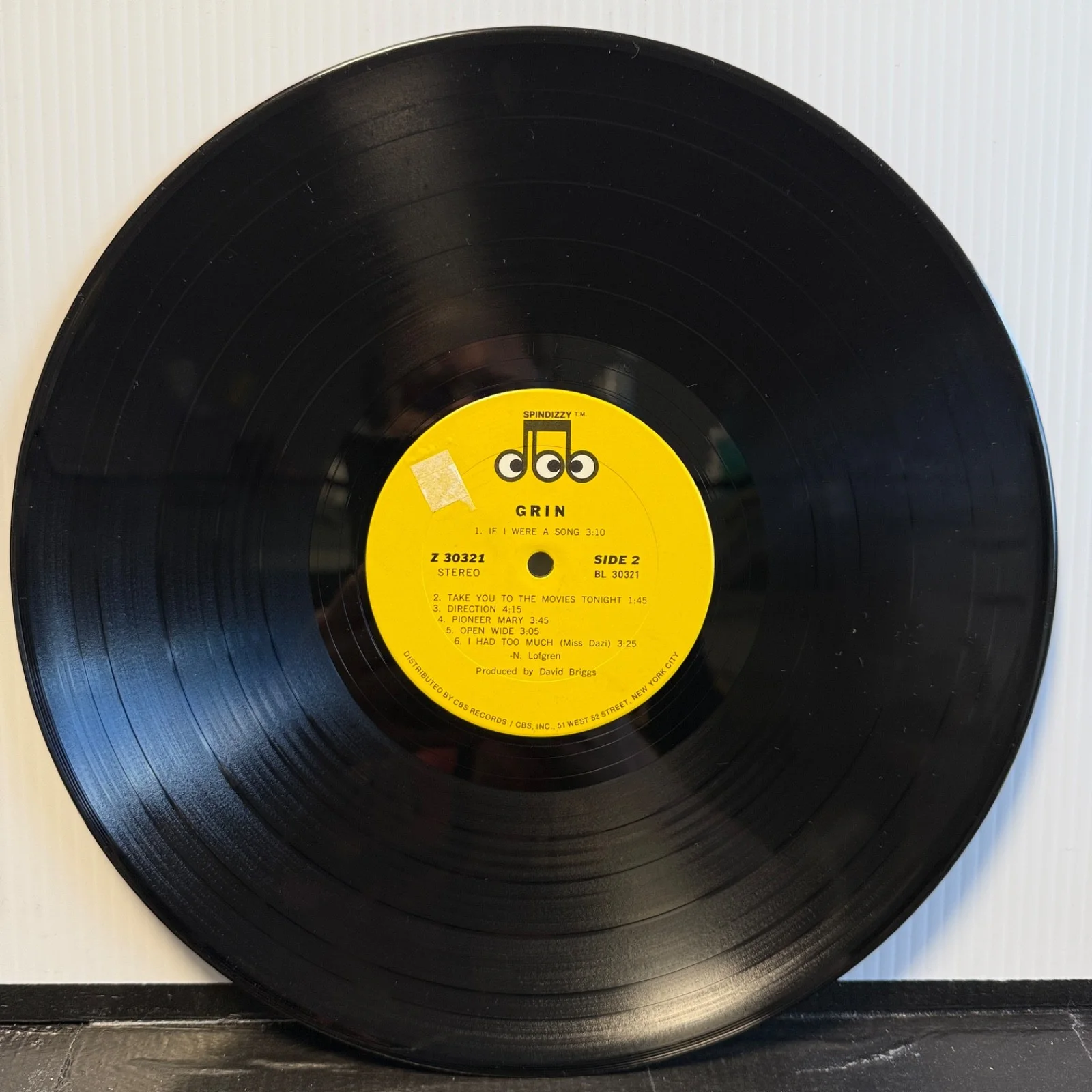 GRIN "Grin" - AUTOGRAPHED BY NILS LOFGREN ! - Spindizzy Z 30321 yellow labels, изображение 5