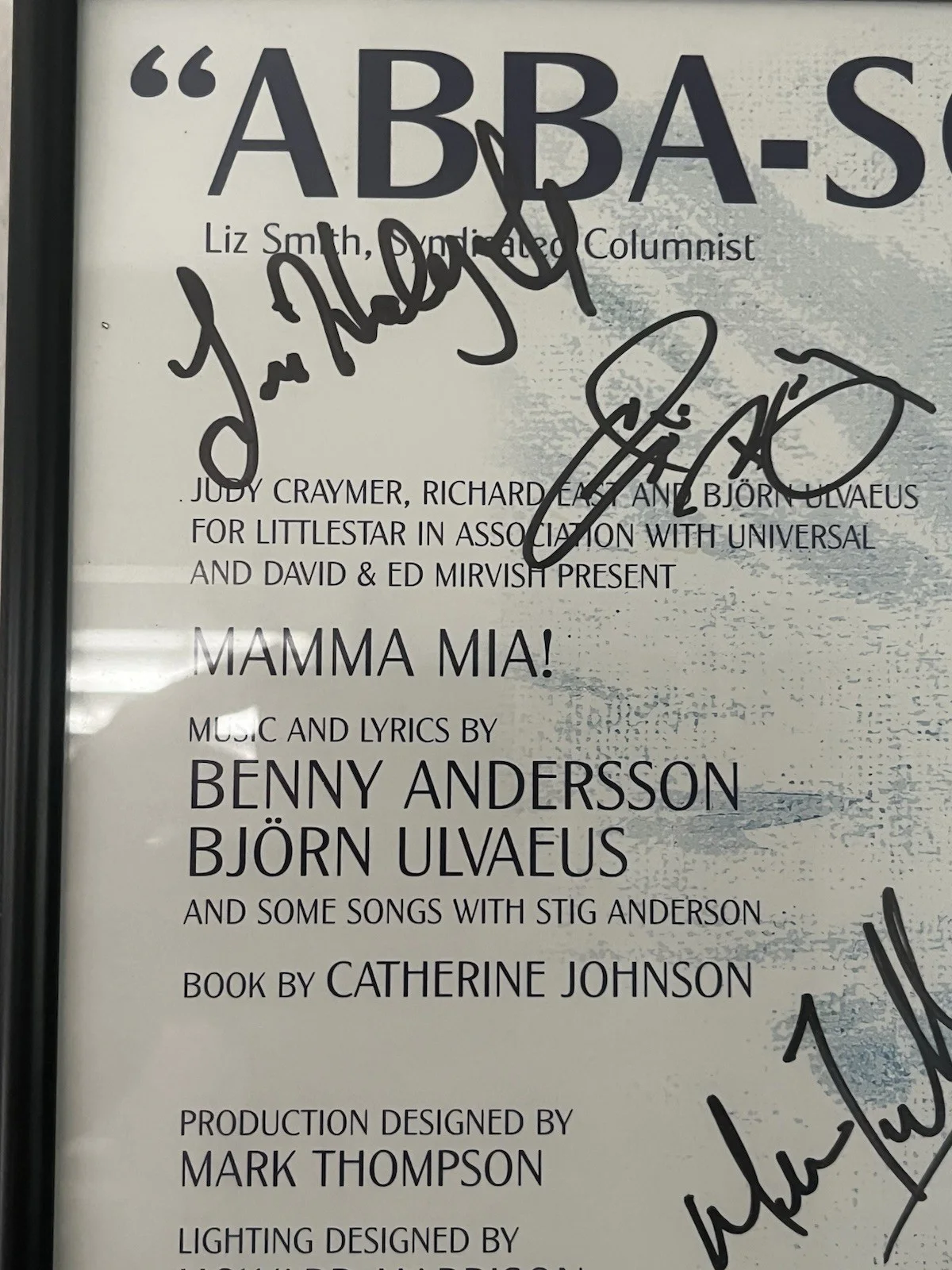 Cast — Mamma Mia Broadway Poster Signed Cast Framed ABBA Musical Theater, изображение 2
