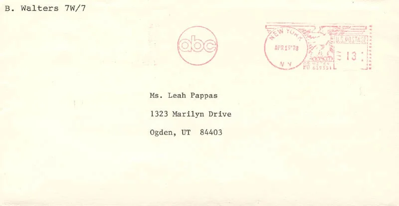 Barbara Walters — BARBARA WALTERS - TYPED LETTER SIGNED 04/18/1978, image 2