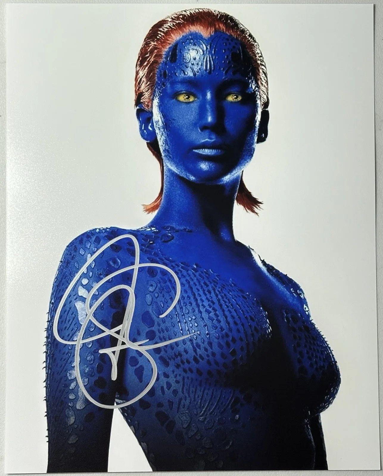 Jennifer Lawrence — Jennifer Lawrence Autographed Photo, 8x10 with COA, X-men, Mystique