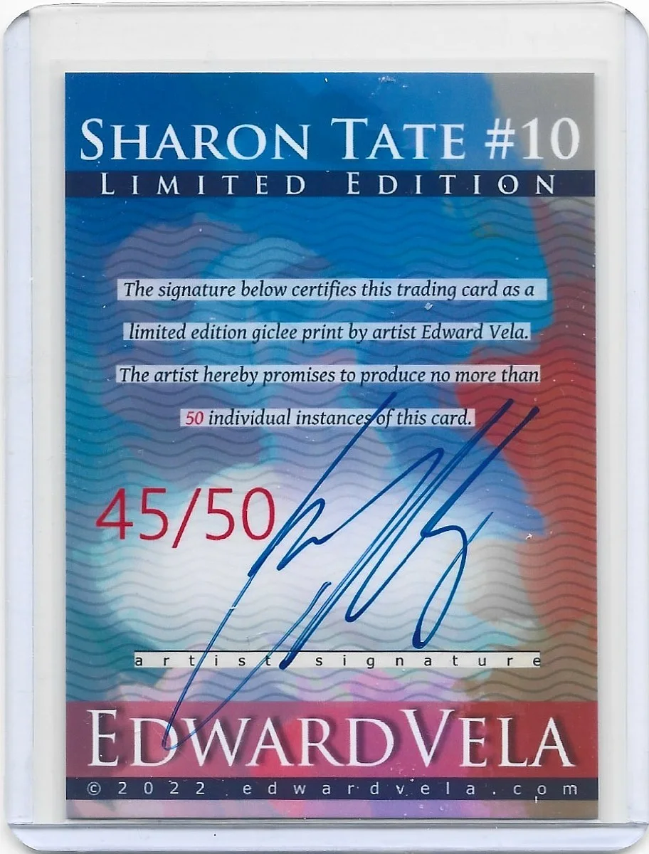 Sharon Tate #10 Art Card Limited 45/50 Edward Vela Signed, изображение 2