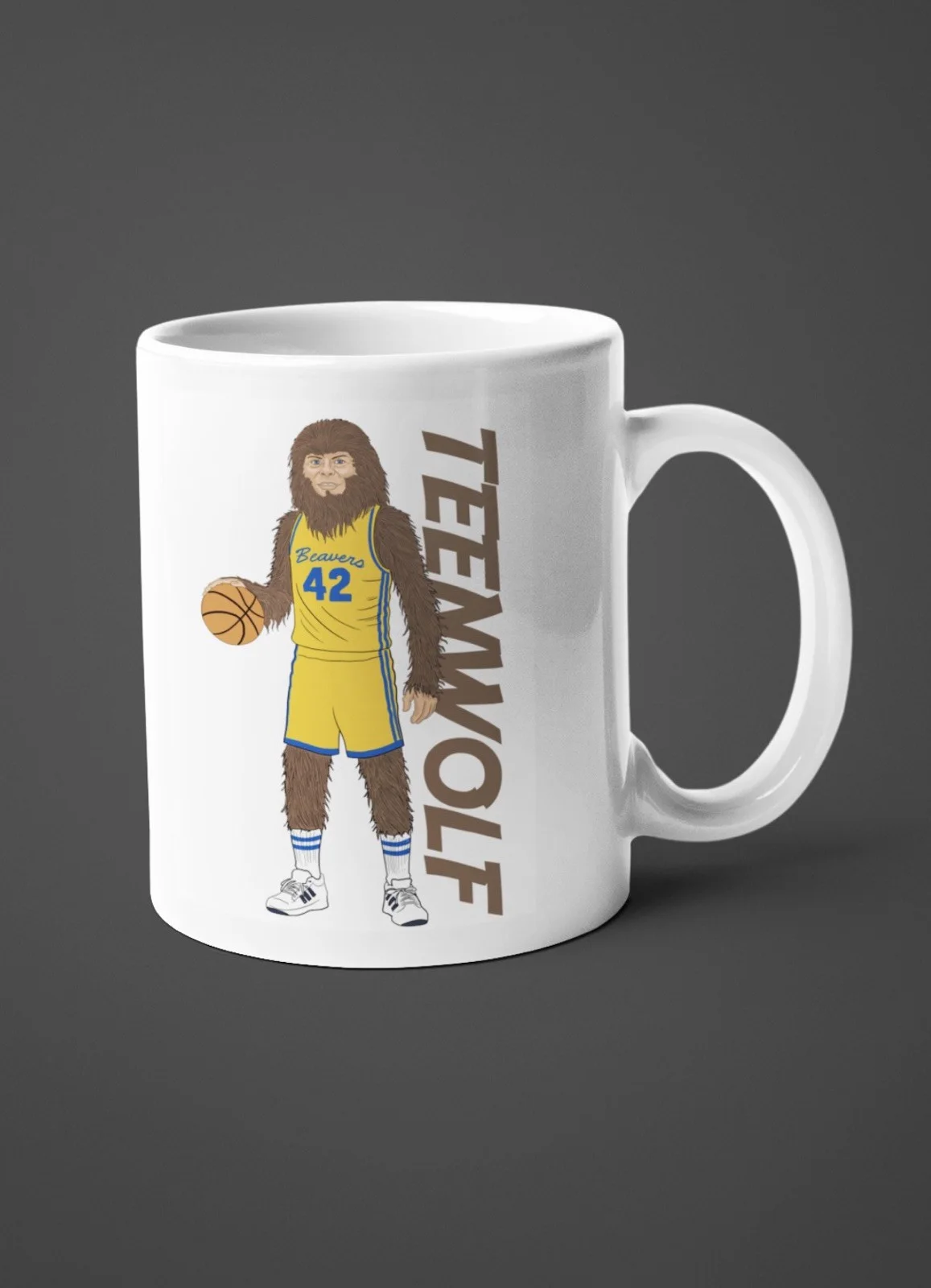 Teen Wolf 80s Movie Theme Cartoon Graphic White Mug Coffee Tea Gift, изображение 2