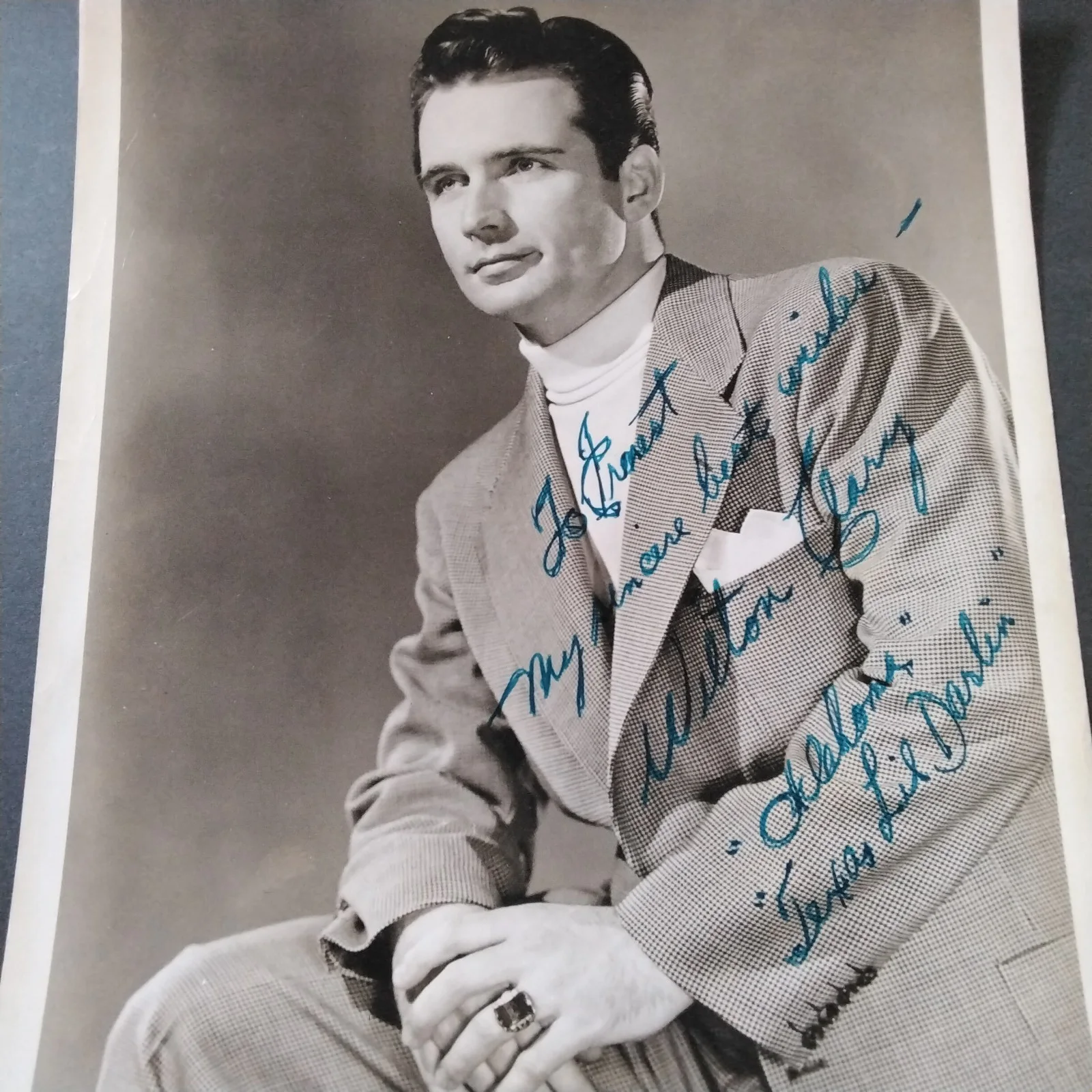 Wilton Clary SIGNED Photo 40s Stage Actor Oklahoma Texas Lil Darlin Murderer, image 3