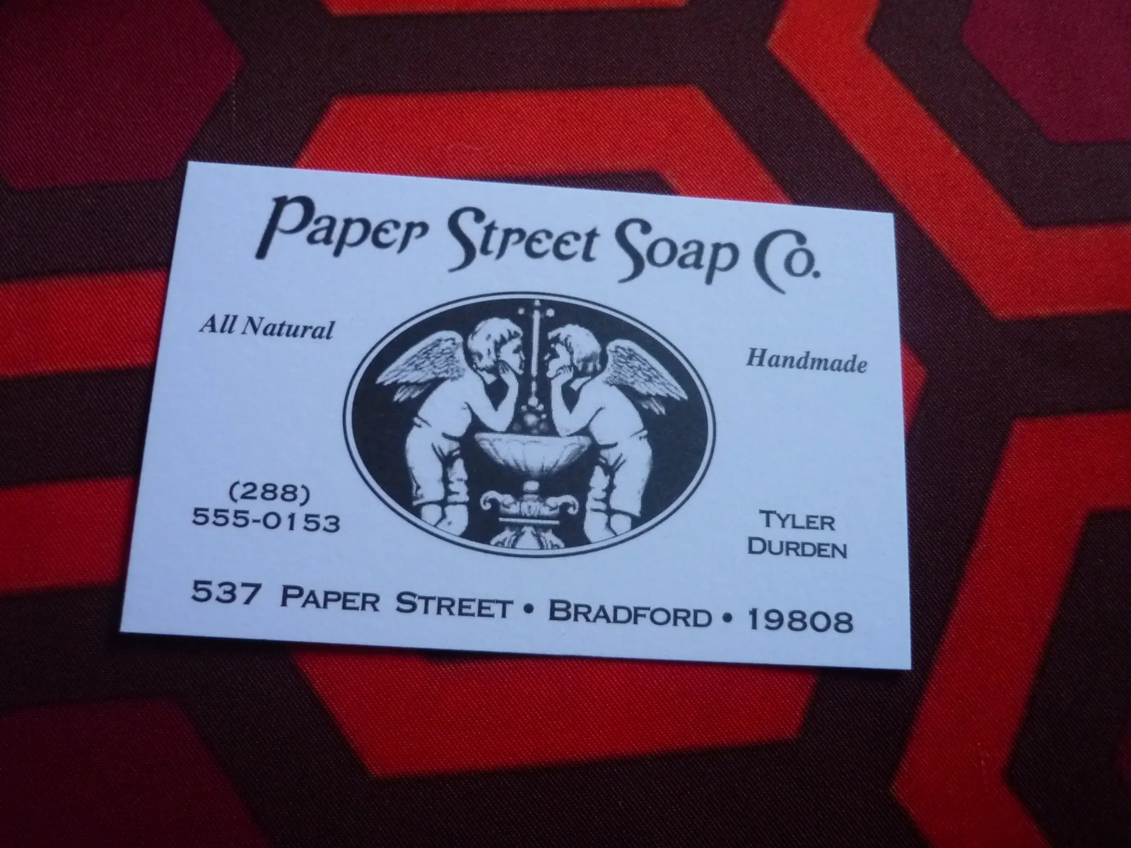 Replica prop boxed business card 1:1 scale paper street soap co tyler fight, изображение 4