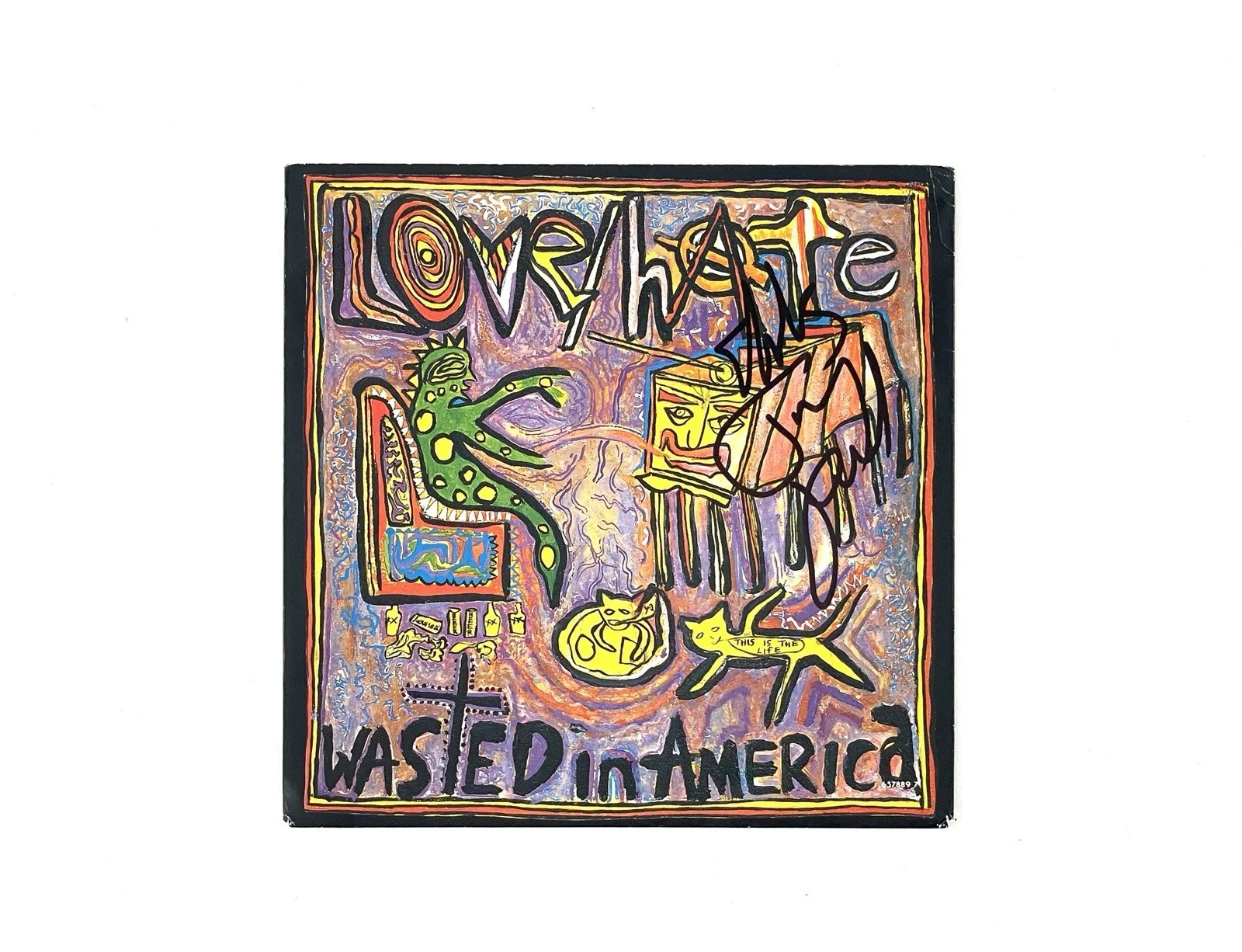 Love/Hate Jizzy Pearl Signed Wasted In America Vinyl Record Quiet Riot Ratt ACOA, image 4