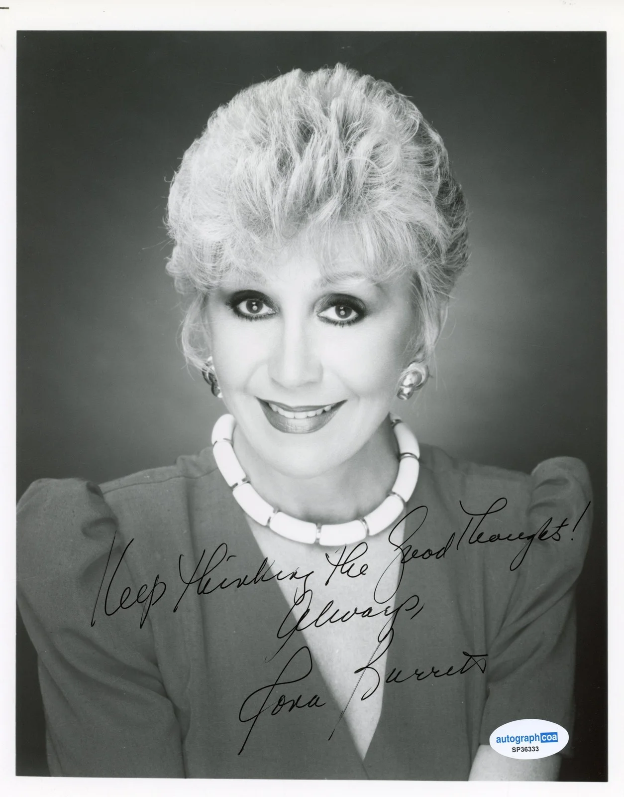 Rona Barrett — Rona Barrett AUTOGRAPH Signed Gossip Columnist Autographed 8x10 Photo ACOA, image 2