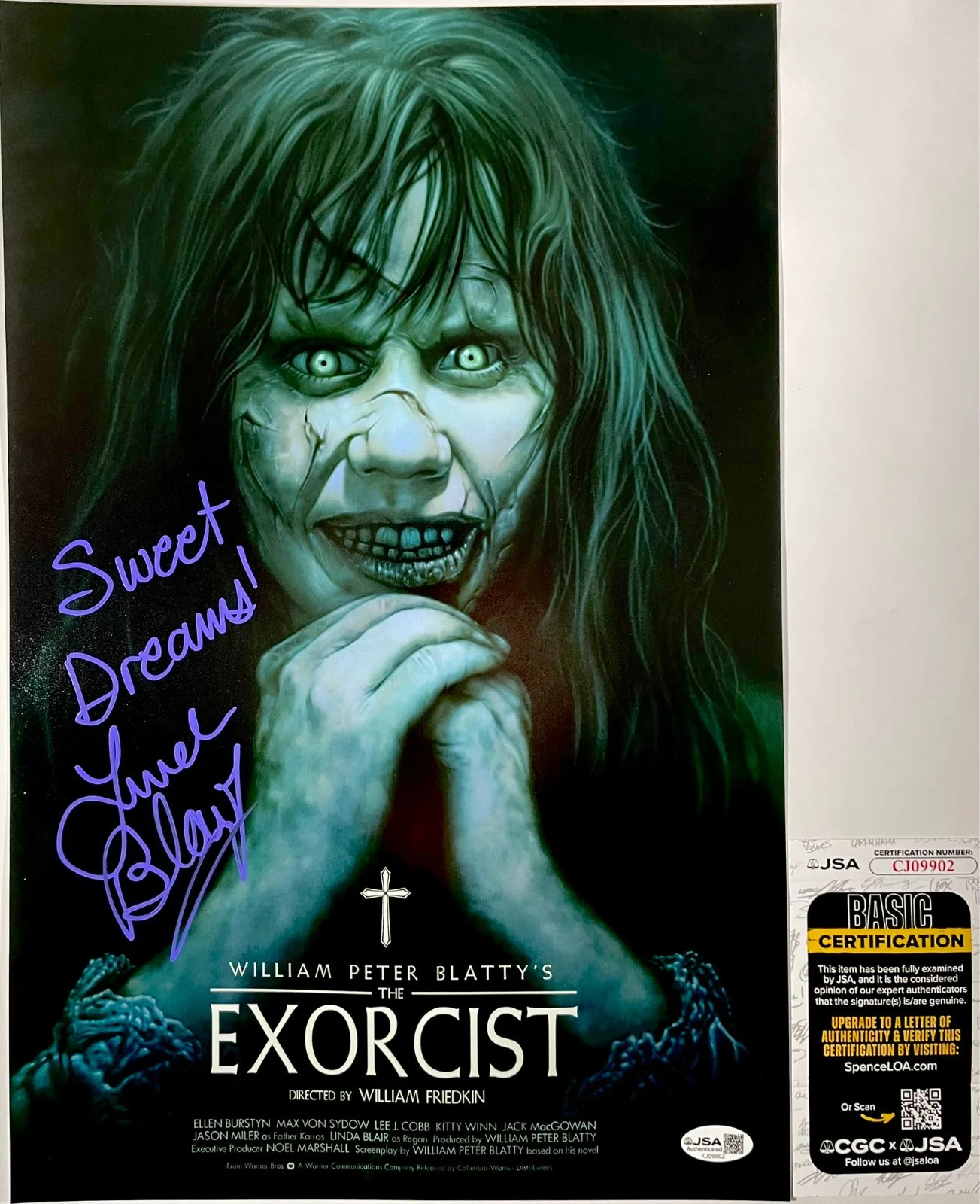 Linda Blair — Linda Blair Signed The Exorcist 11x17 Movie Poster Authentic Autograph JSA COA