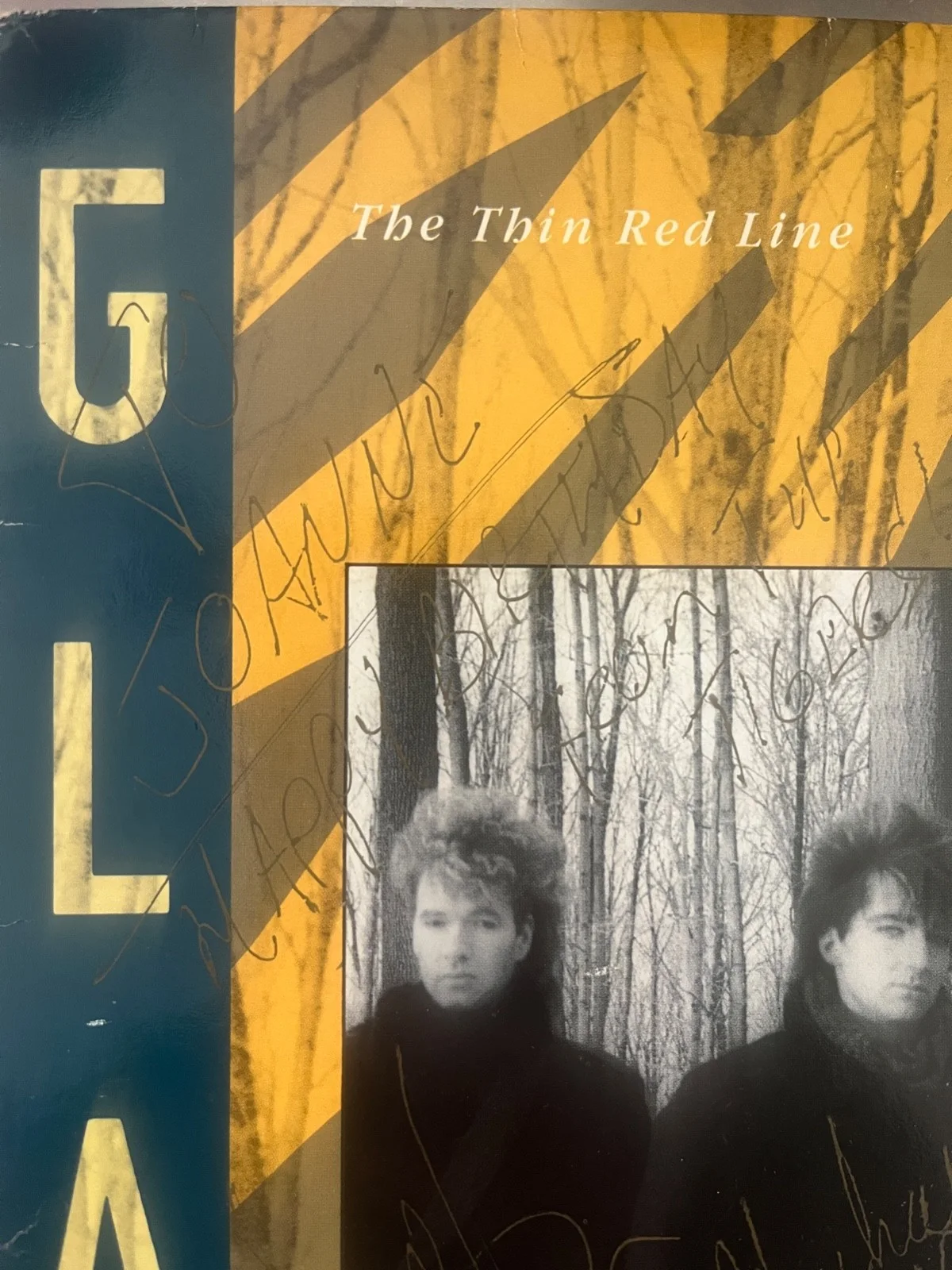 Glass Tiger : The Thin Red Line fully signed vinyl original 5 autographed Lp, image 4