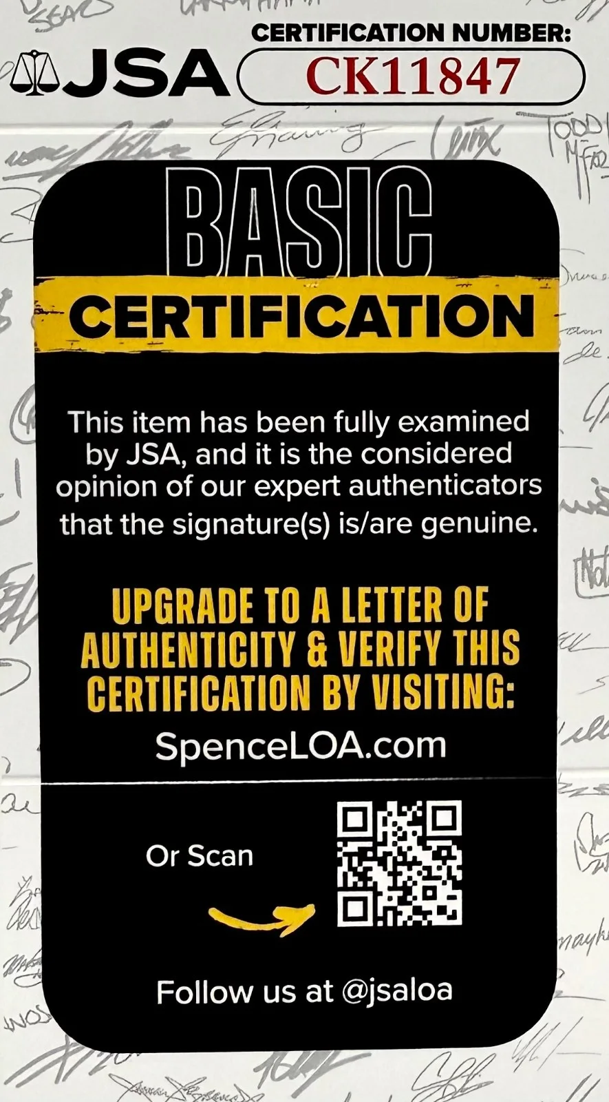 Matthew Laurance — MATTHEW LAURANCE Autographed Signed 3" x 5" INDEX CARD The Outer Limits JSA CERT, image 2