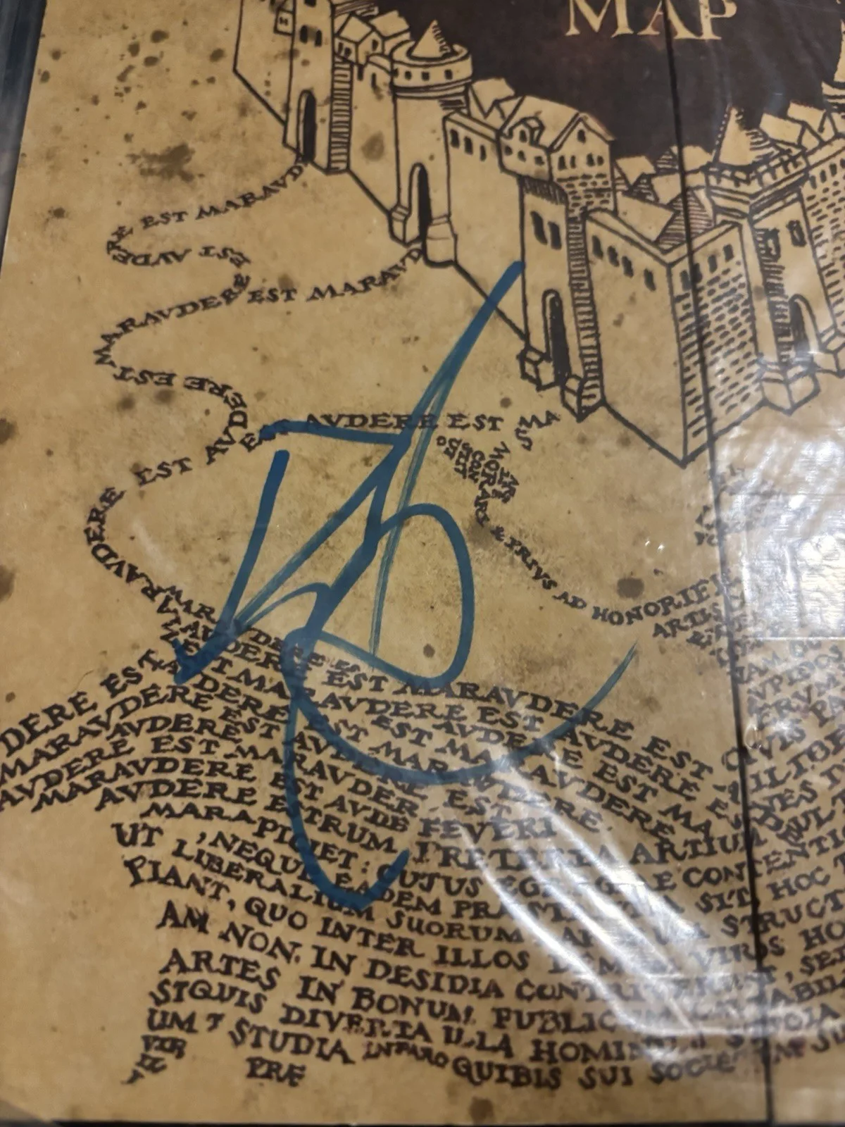 Daniel Radcliffe — Daniel Radcliffe Harry Potter Marauder's Map Autographed, image 2