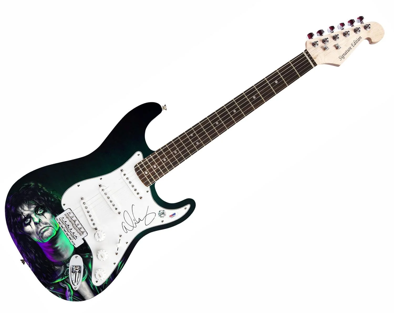Alice Cooper Signed Custom Graphics Guitar, image 2