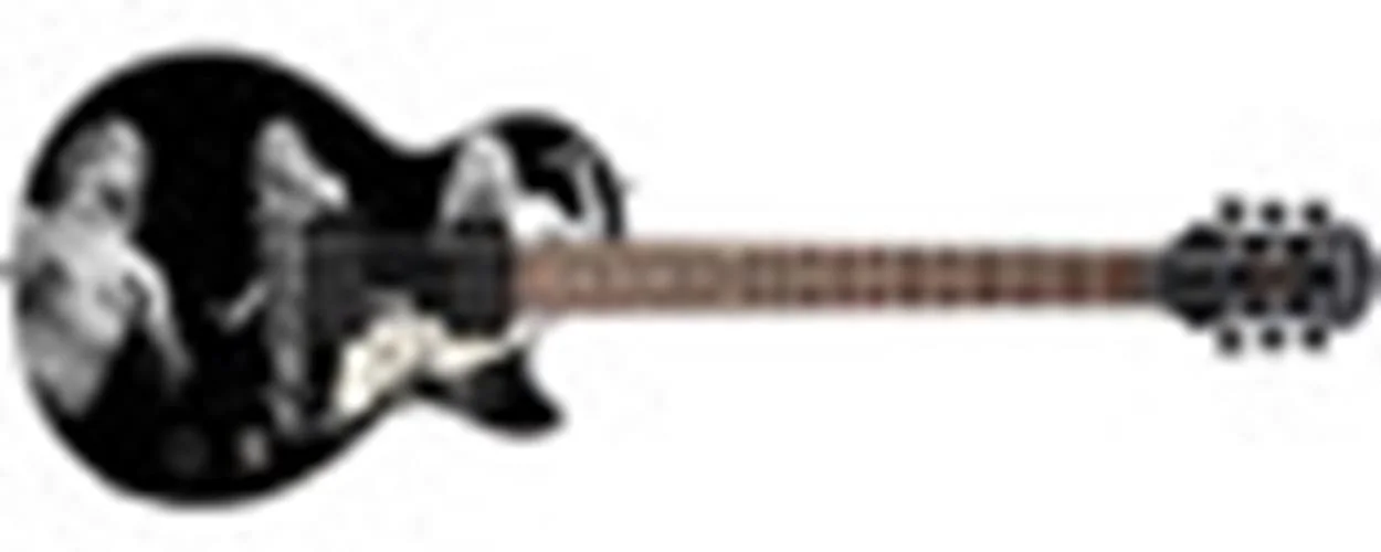 Iggy Pop Signed "Live & Wild" Custom Gibson Epiphone Graphics Guitar, image 2