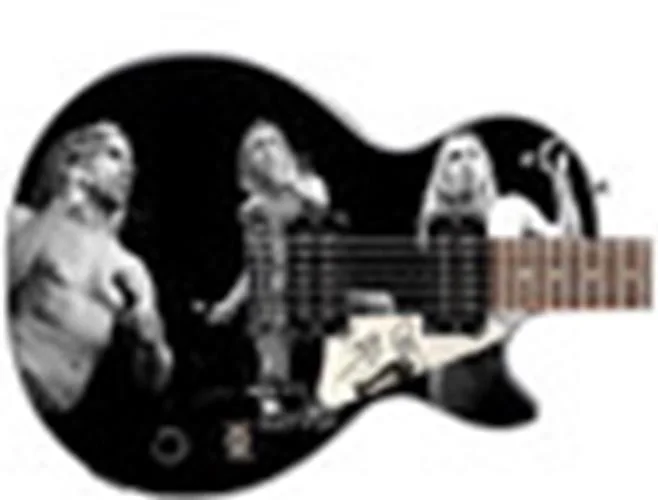 Iggy Pop Signed "Live & Wild" Custom Gibson Epiphone Graphics Guitar, image 3