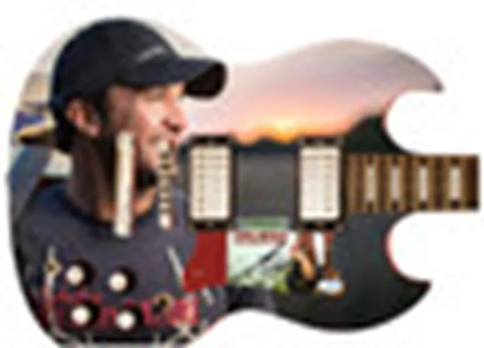 Luke Bryan Signed "Sunset Serenade" Custom Graphics Guitar ACOA, image 2