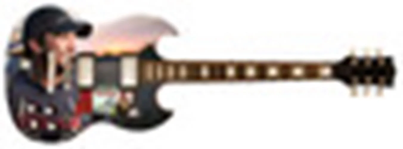 Luke Bryan Signed "Sunset Serenade" Custom Graphics Guitar ACOA, image 3