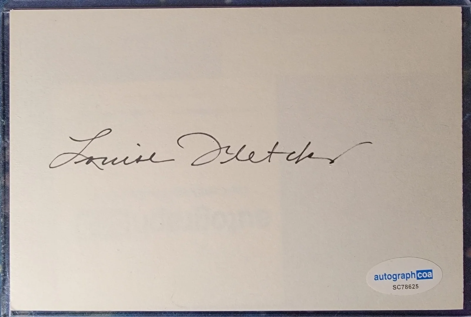 Louise Fletcher — Louise Fletcher Authentic Signed Index Card W/ ACOA One Flew Over Cuckoo's Nest
