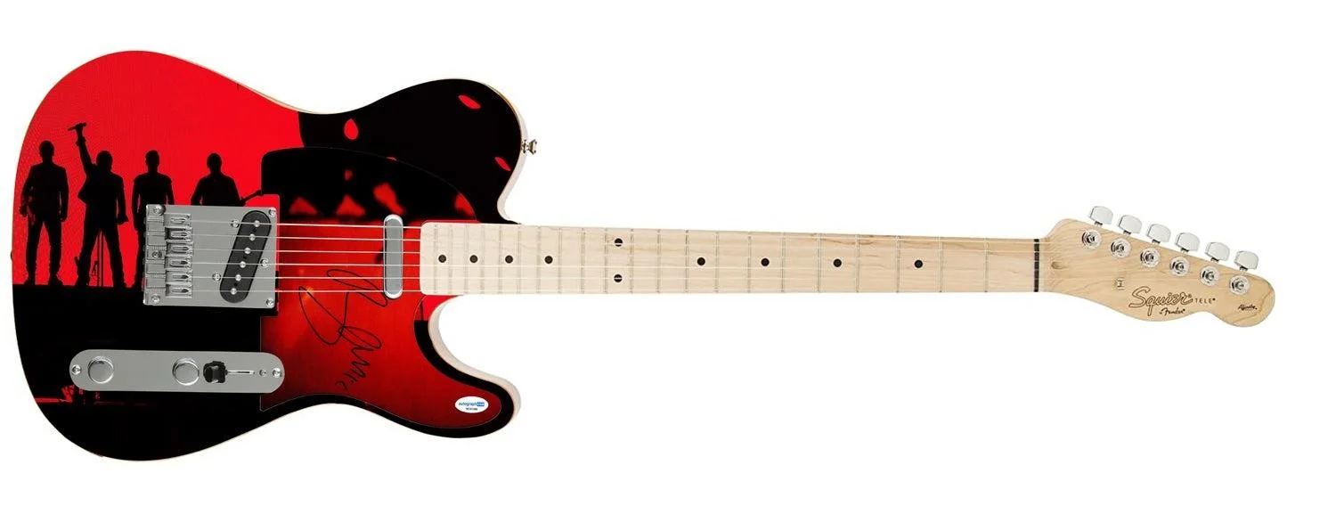 U2 Bono Autographed "Under The Blood Red Sky" 1/1 Fender Tele Graphics Guitar, изображение 3
