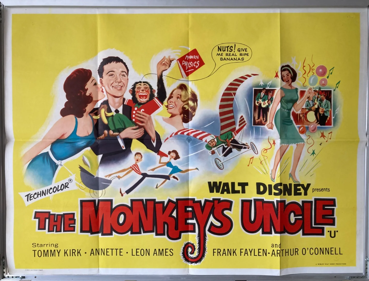 Cinema Poster: MONKEY'S UNCLE, THE 1965 (Quad) Tommy Kirk Walt Disney, image 2
