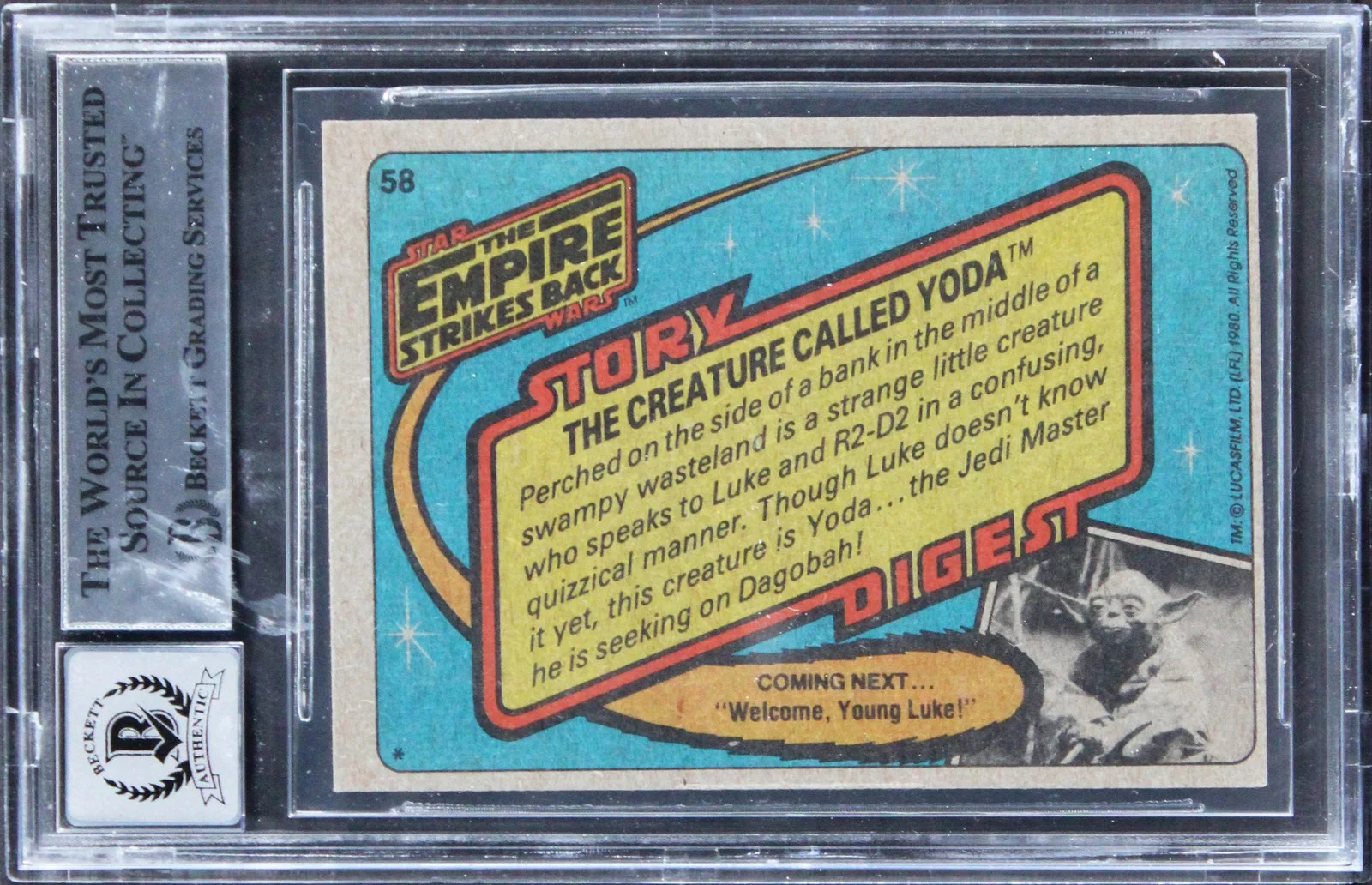 Brian Archer, Digby Milner, Roger Nichols, Dennis Lowe, Ron Hone — (9) Archer +8 Signed 1980 Star Wars ESB #58 Card Auto Grade Mint 10! BAS Slabbed, изображение 2