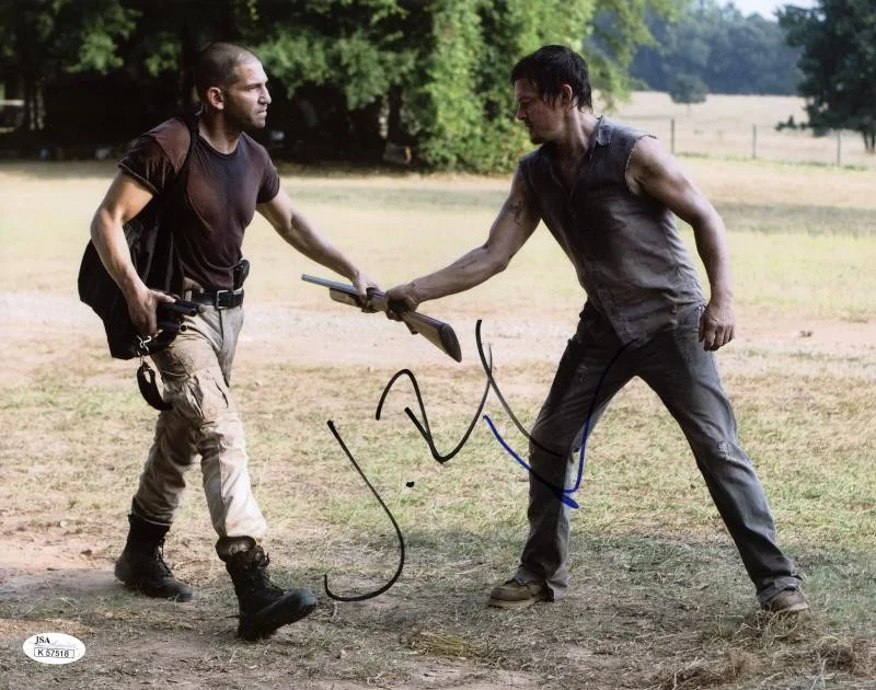 Norman Reedus & Jon Bernthal — Norman Reedus & Jon Bernthal The Walking Dead Signed 11X14 Photo JSA #K57518