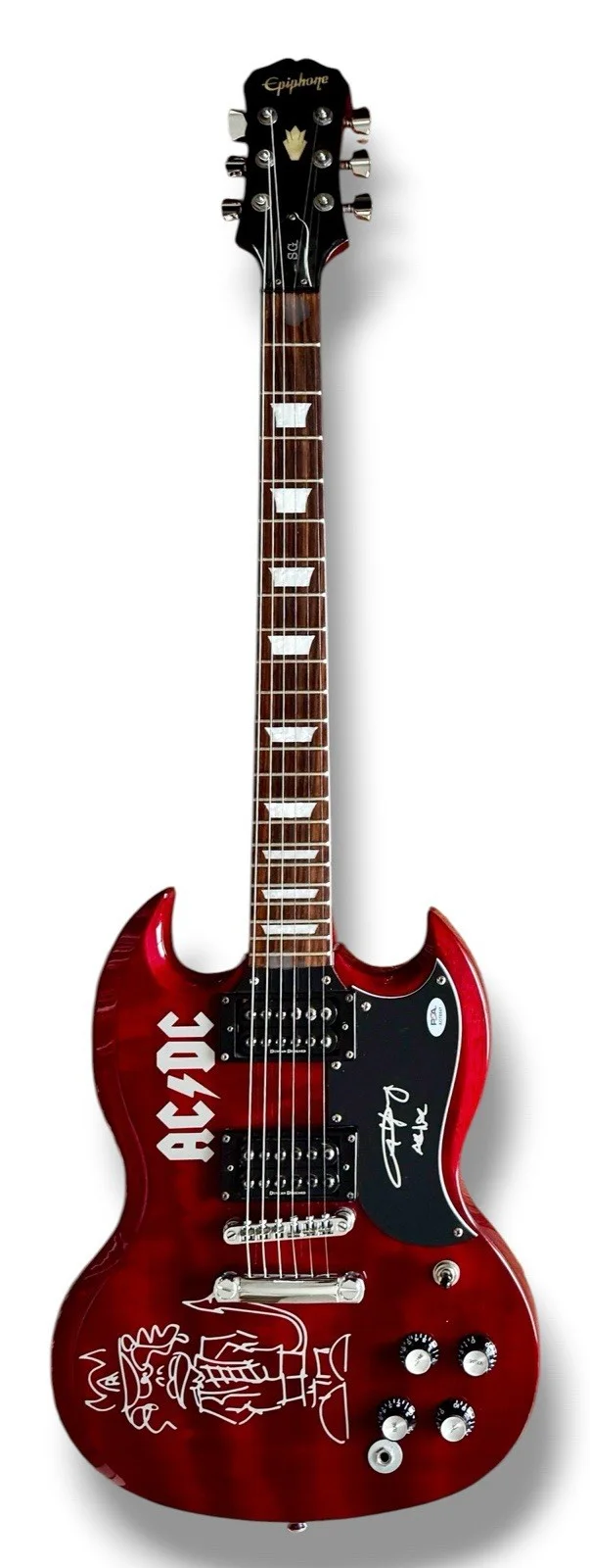 Angus Young Signed Guitar Custom Graphics PSA/DNA COA AC/DC Epiphone SG PRO, image 3