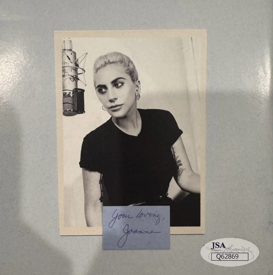 Lady Gaga Signed Stefani Germanotta (Joanne) 6x12 CD Cover Framed JSA, изображение 4